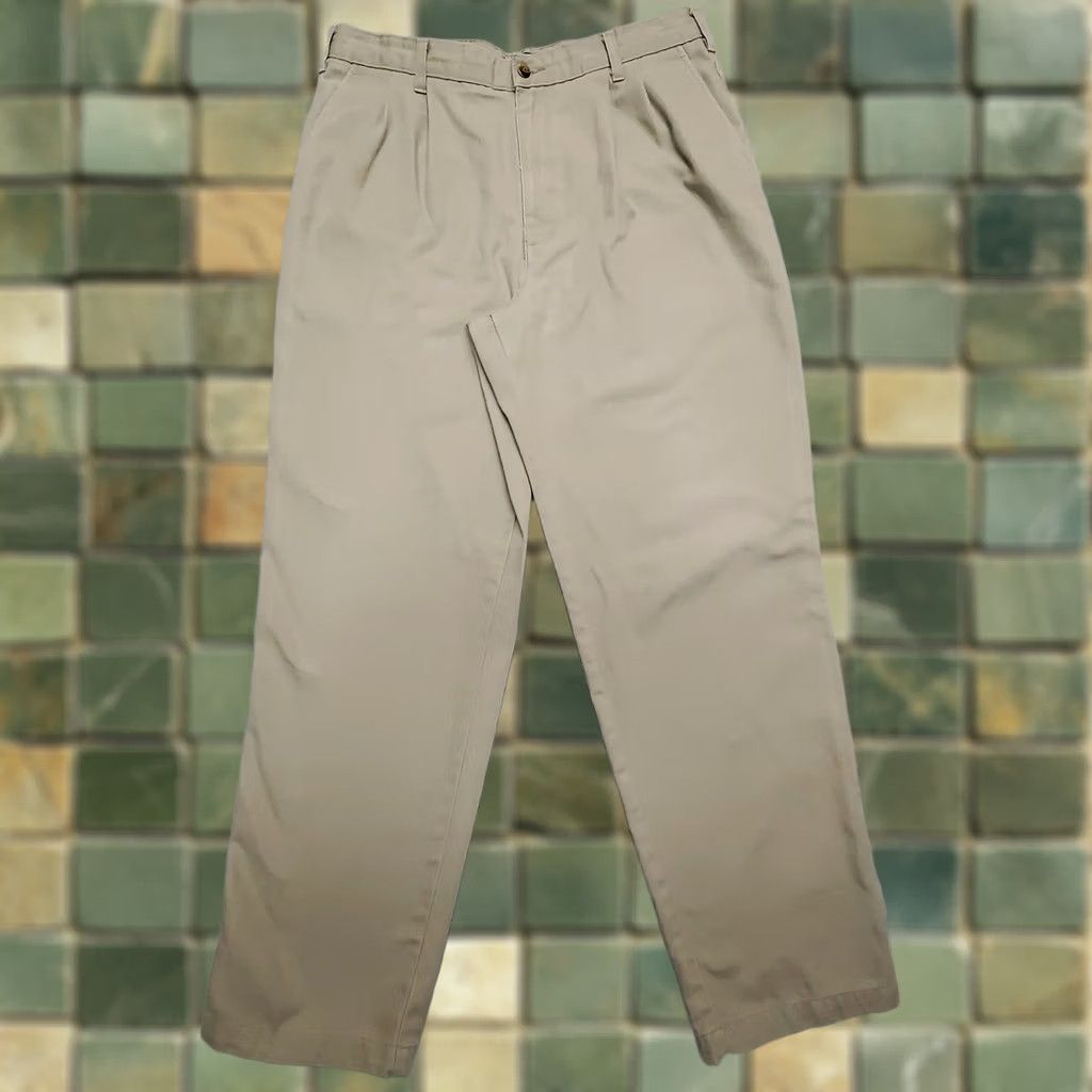 Dockers VTG Dockers Pants Mens 36x32 Chino Pleated Cotton Canvas Beige 100% Cotton Casual 90s Mens Size US 36 / EU 52 - 1 Thumbnail