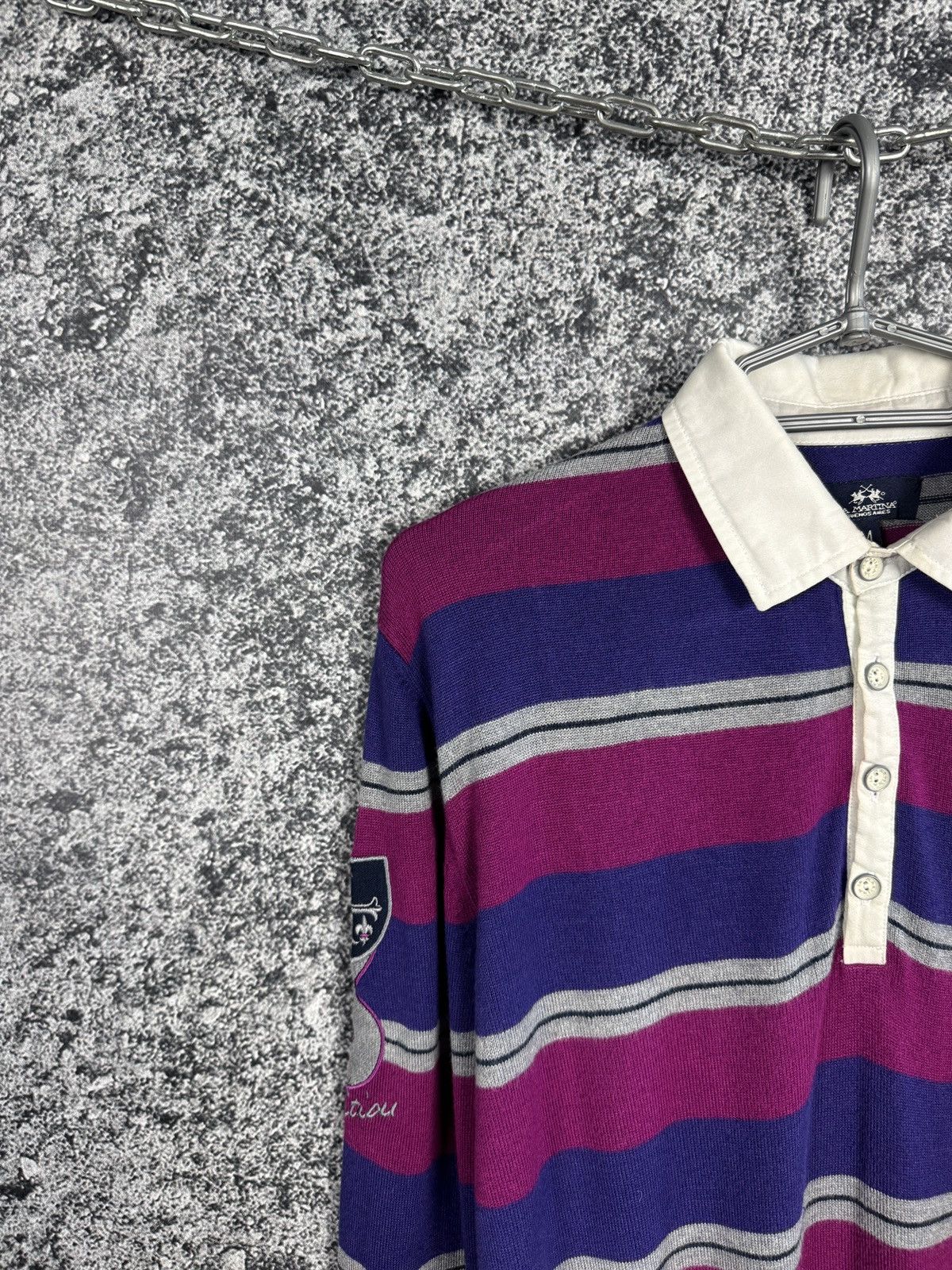 La Martina La Martina Polo Shirt Long Sleeve Striper Rugby Style Size M Size US M / EU 48-50 / 2 - 3 Thumbnail
