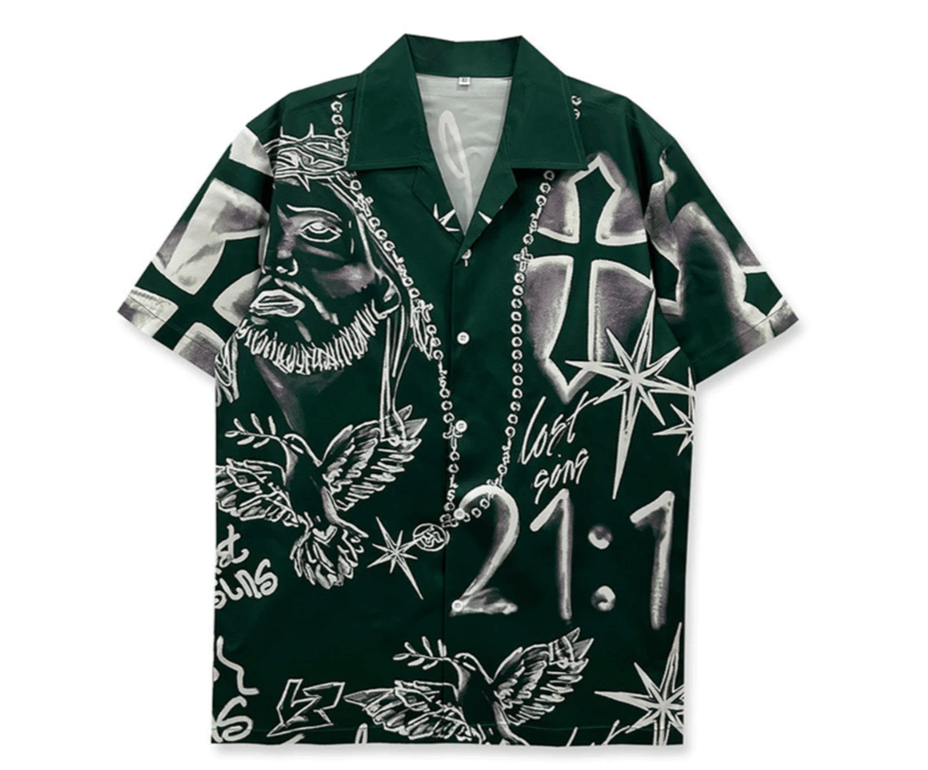 Japanese Brand Loose Short Sleeve Button Up Size US M / EU 48-50 / 2 - 1 Thumbnail