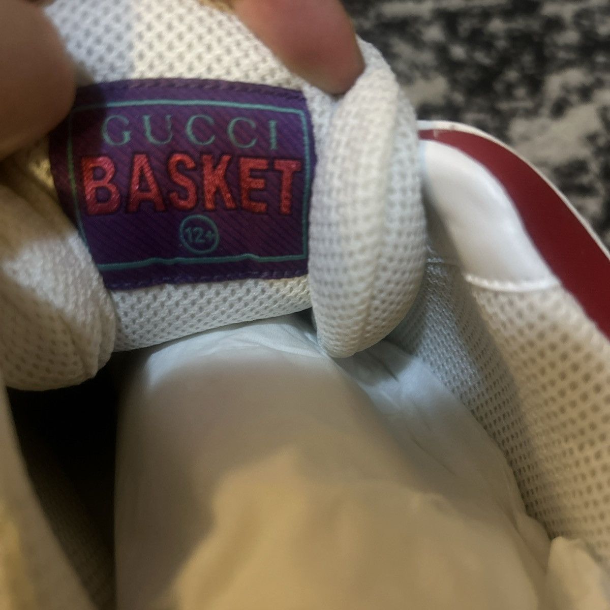 Gucci Gucci Demetra Basket Low Sneaker White/Red Size US 12.5 / EU 45-46 - 5 Thumbnail