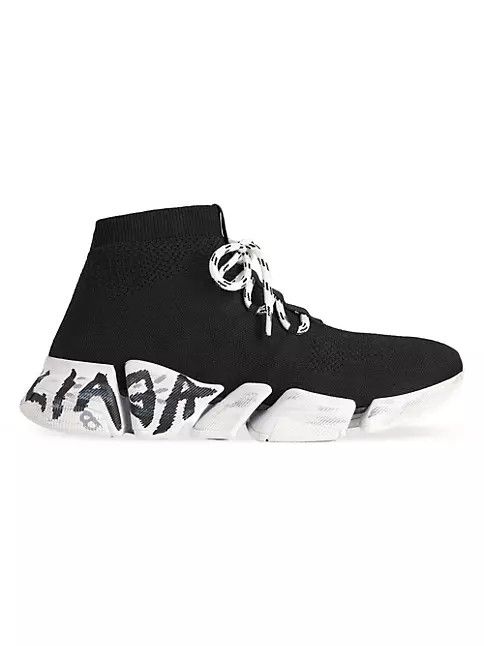 Balenciaga o1bcso1str1024 Speed 2.0 Lace-Up Graffiti Knit Sneaker Size US 11 / EU 44 - 1 Thumbnail
