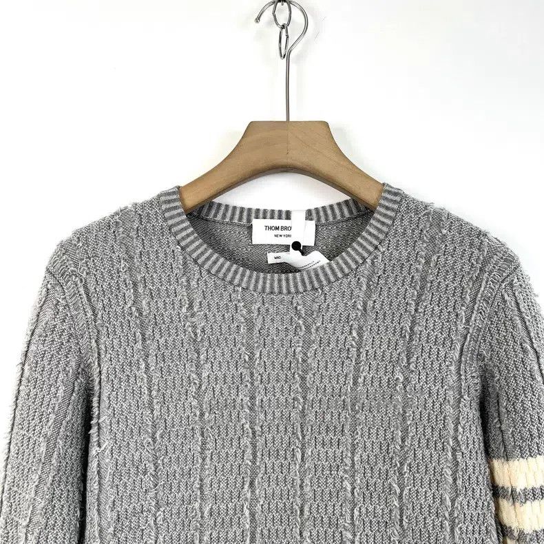 Thom Browne Thom Browne Gray Striped Fringe Wool Sweater Size US XS / EU 42 / 0 - 3 Thumbnail