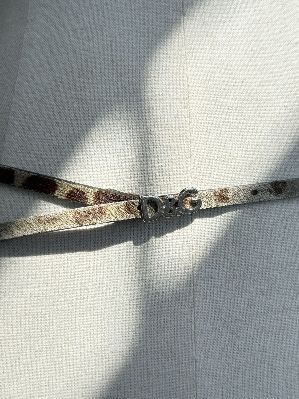 Dolce & Gabbana Dolce & Gabbana Leopard Haircalf Skinny Belt D&G Logo Size ONE SIZE - 5 Thumbnail