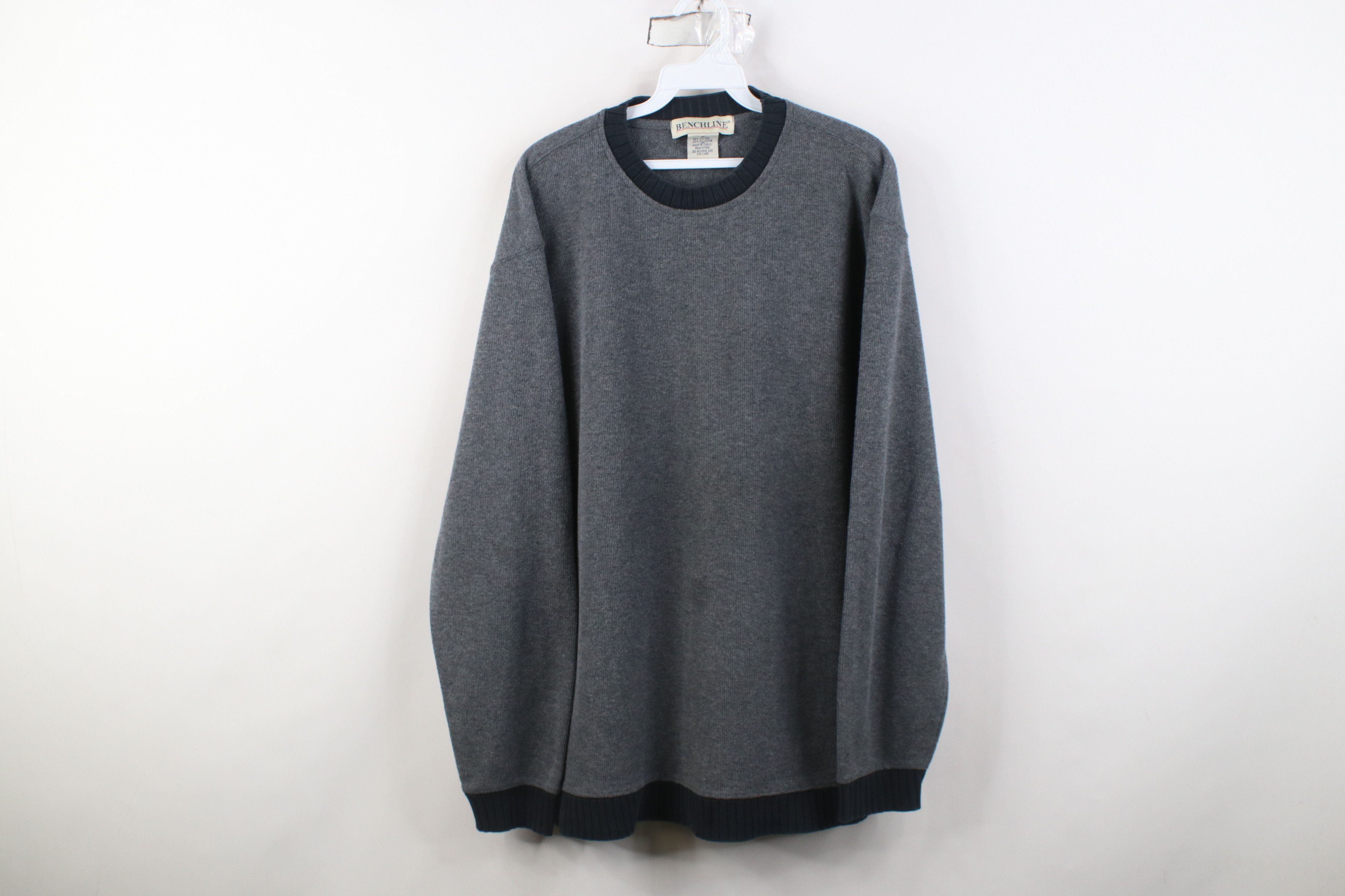 Vintage Vintage 90s Streetwear Ribbed Knit Ringer Crewneck Sweater Size US M / EU 48-50 / 2 - 1 Thumbnail