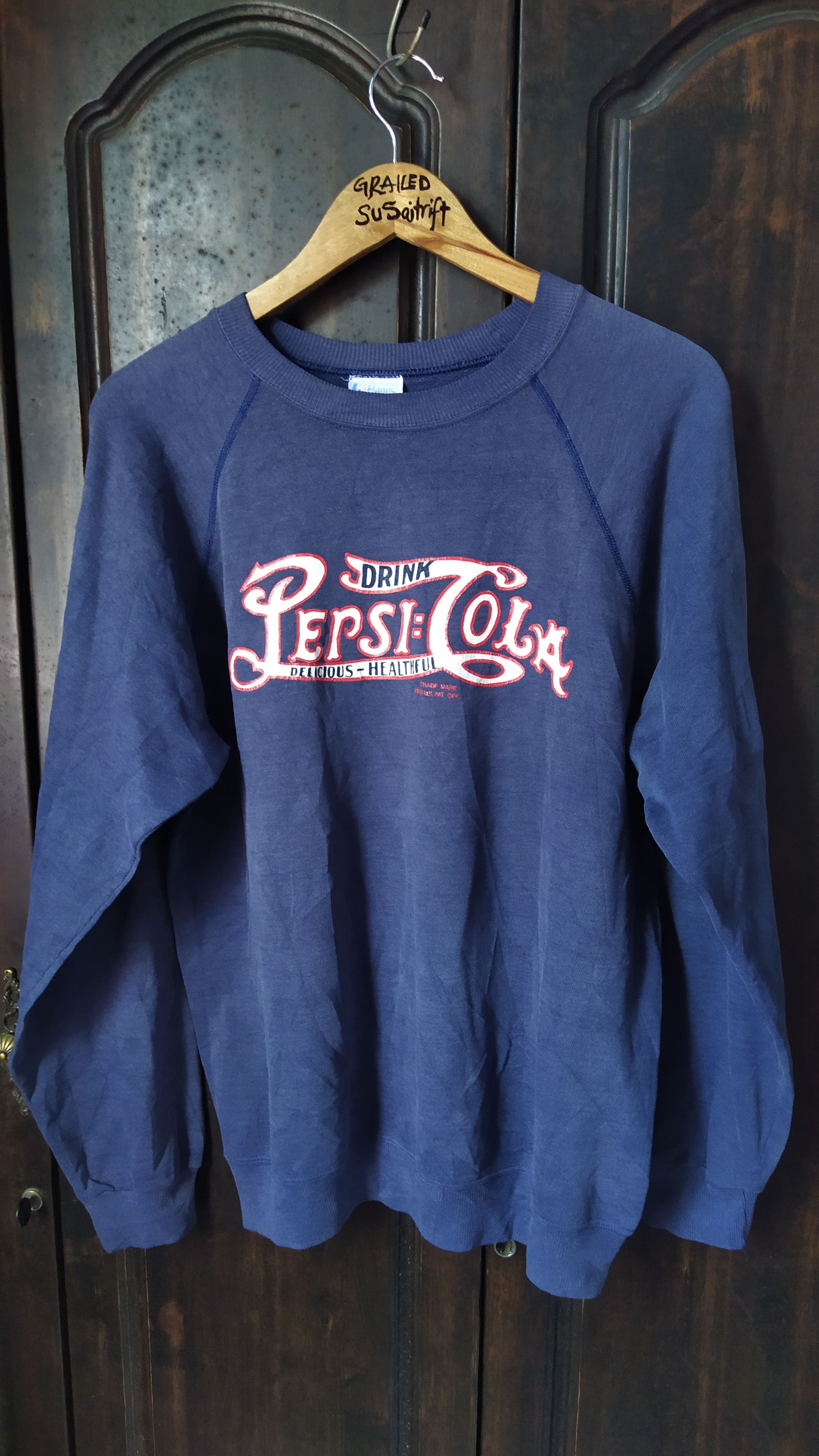 Pepsi Authentic Vintage 1980s Pepsi-Cola Drink Logo Sweatshirt Size US L / EU 52-54 / 3 - 1 Thumbnail