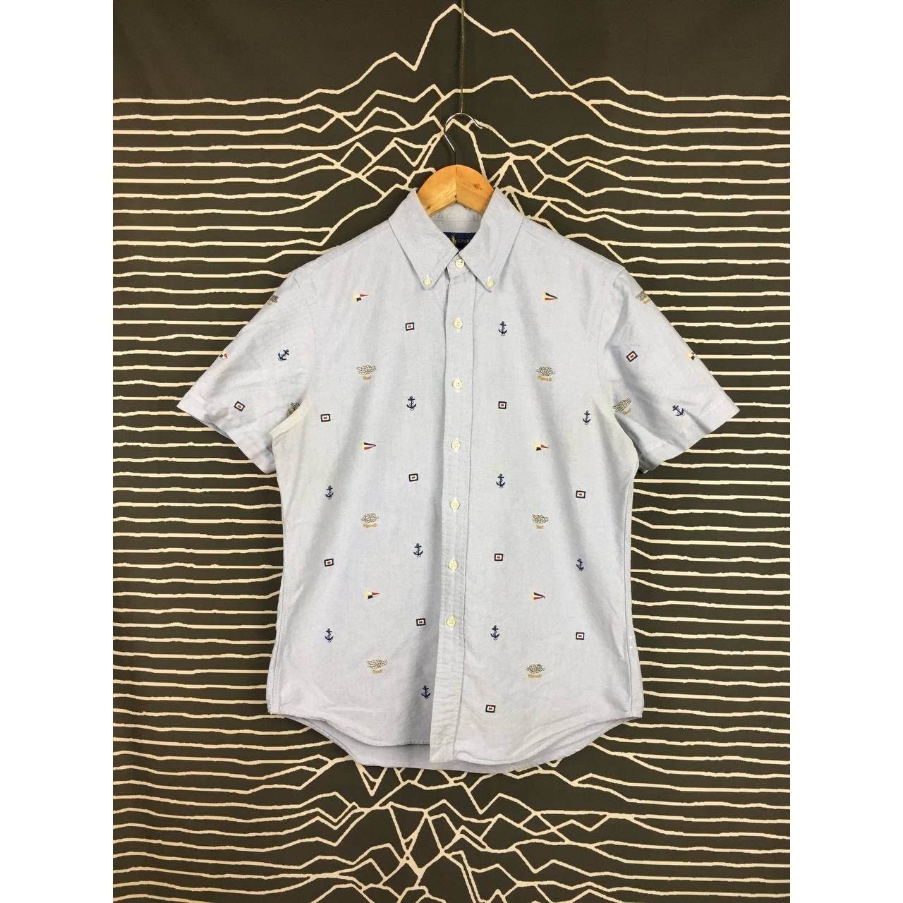 Ralph Lauren × Vintage Vtg Ralph Lauren Nautical Embroidered Oxford Shirt Size US S / EU 44-46 / 1 - 2 Thumbnail