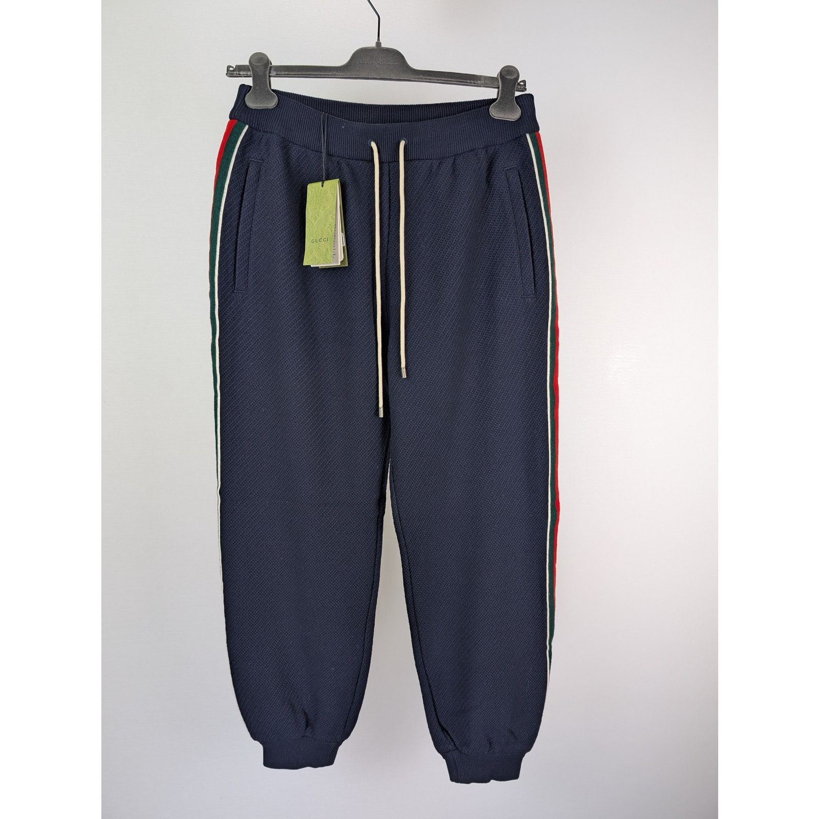 Gucci o1rshd1 GG Logo Sweatpants in Navy Size US 34 / EU 50 - 1 Thumbnail