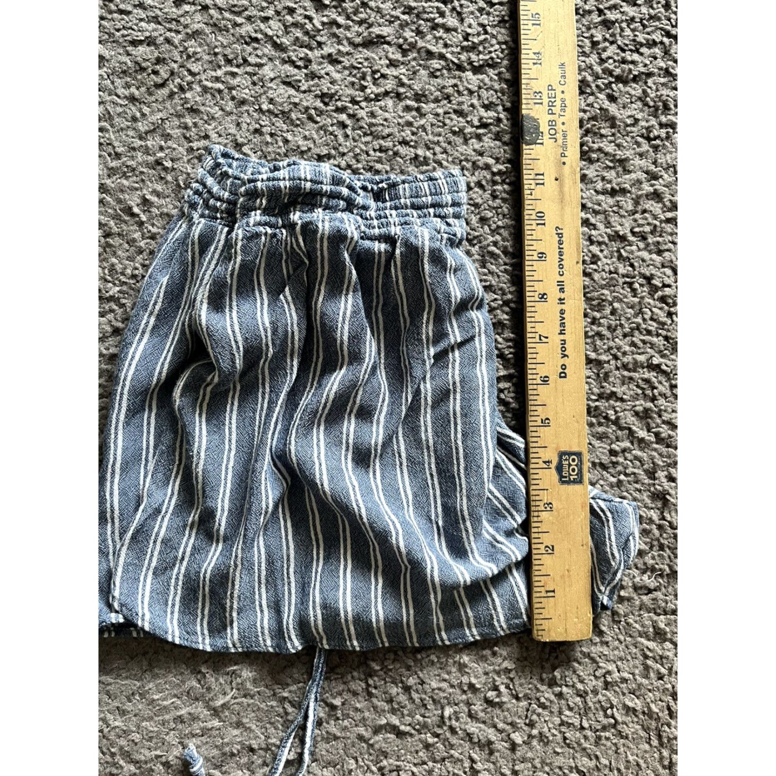 American Eagle Outfitters American Eagle Outfitters Shorts Women's XS Multicolor Blue White Stripe Elastic Waist Tasseled 2" Inseam 90s Bohemian Beach Womens Size 26" / US 2 / IT 38 - 4 Thumbnail