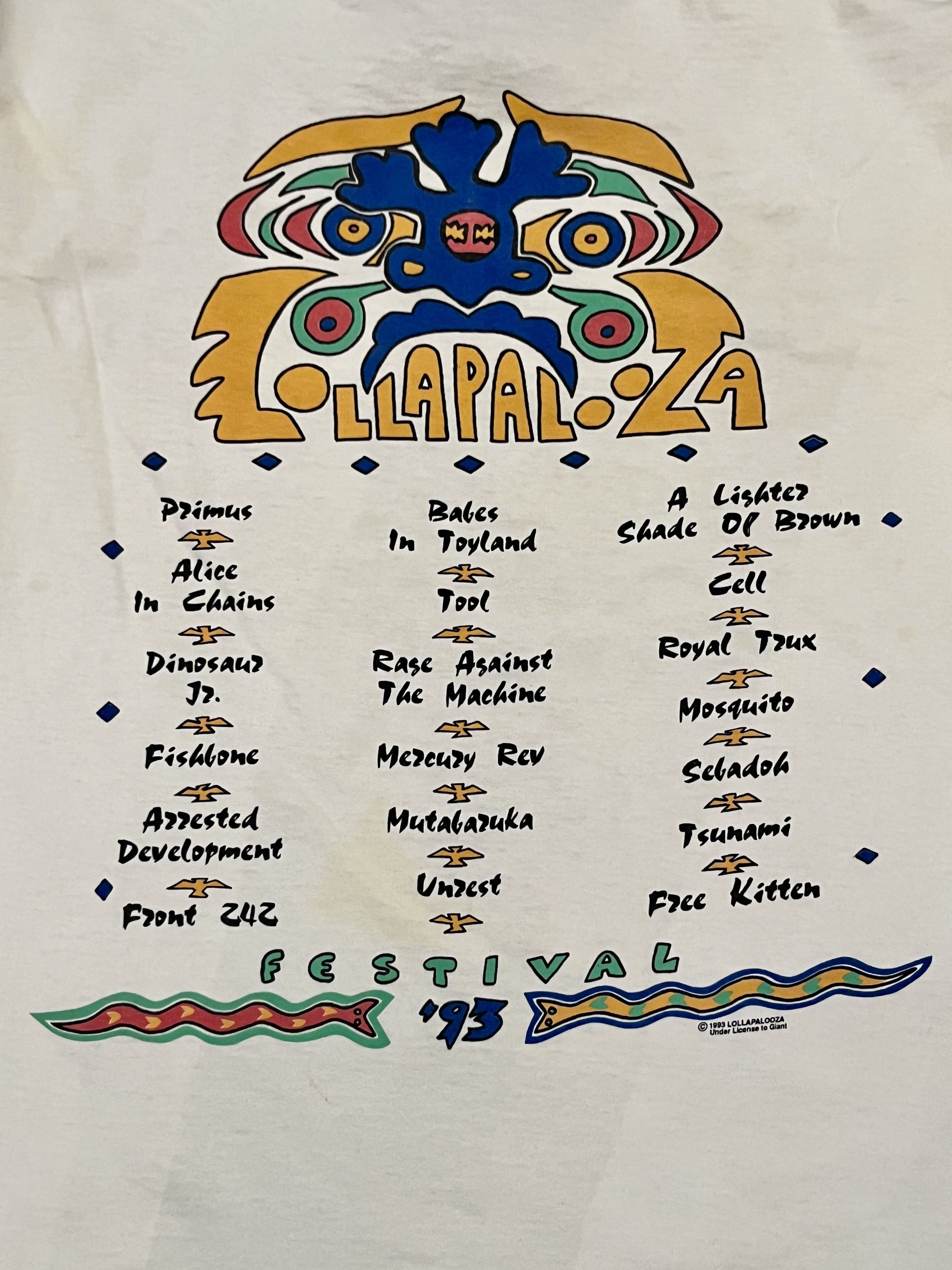 Vintage Vtg 1993 Lollapalooza Shirt XL Anvil Alice In Chains Tool Size US XL / EU 56 / 4 - 7 Thumbnail