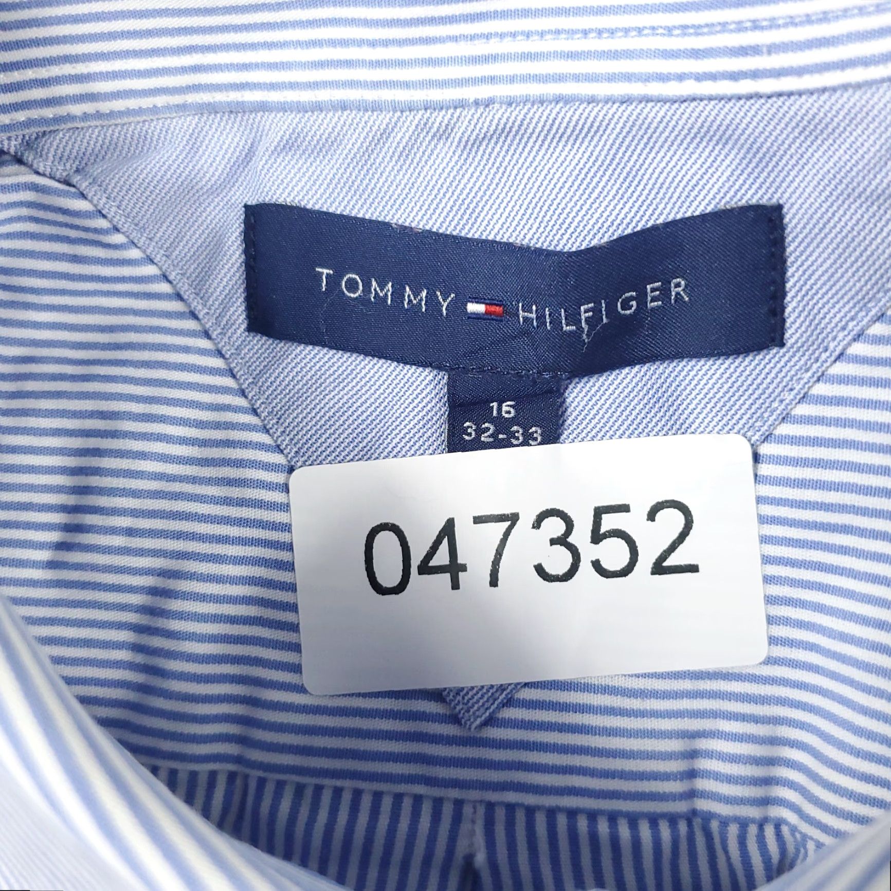 Tommy Hilfiger Tommy Hilfiger Shirt Mens 16 Blue Striped Dress Button Up Long Sleeve Size 42R - 8 Thumbnail