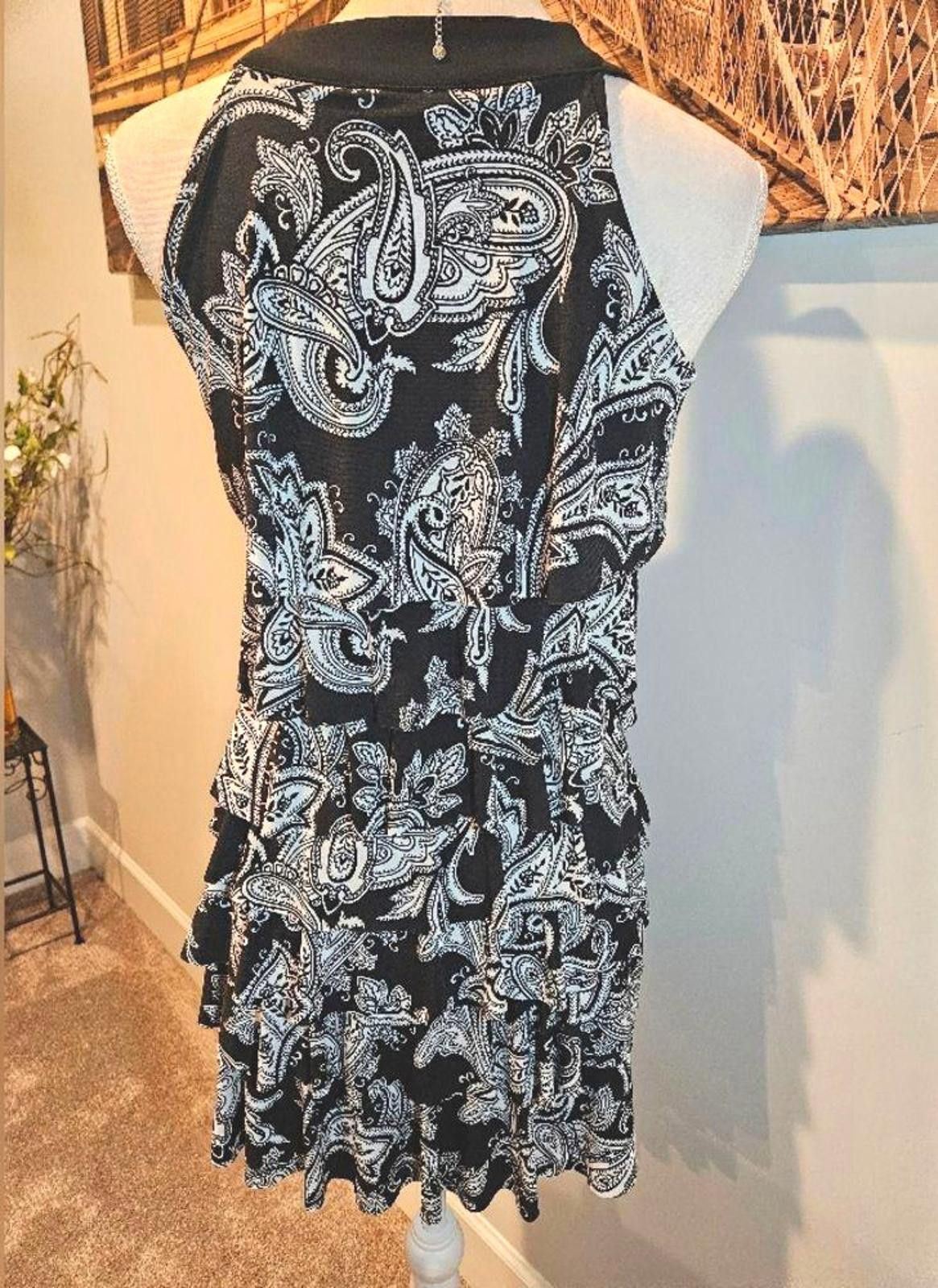 Designer WHBM Paisley Print Dress #H46 Size XXS / US 00 / IT 34 - 3 Thumbnail