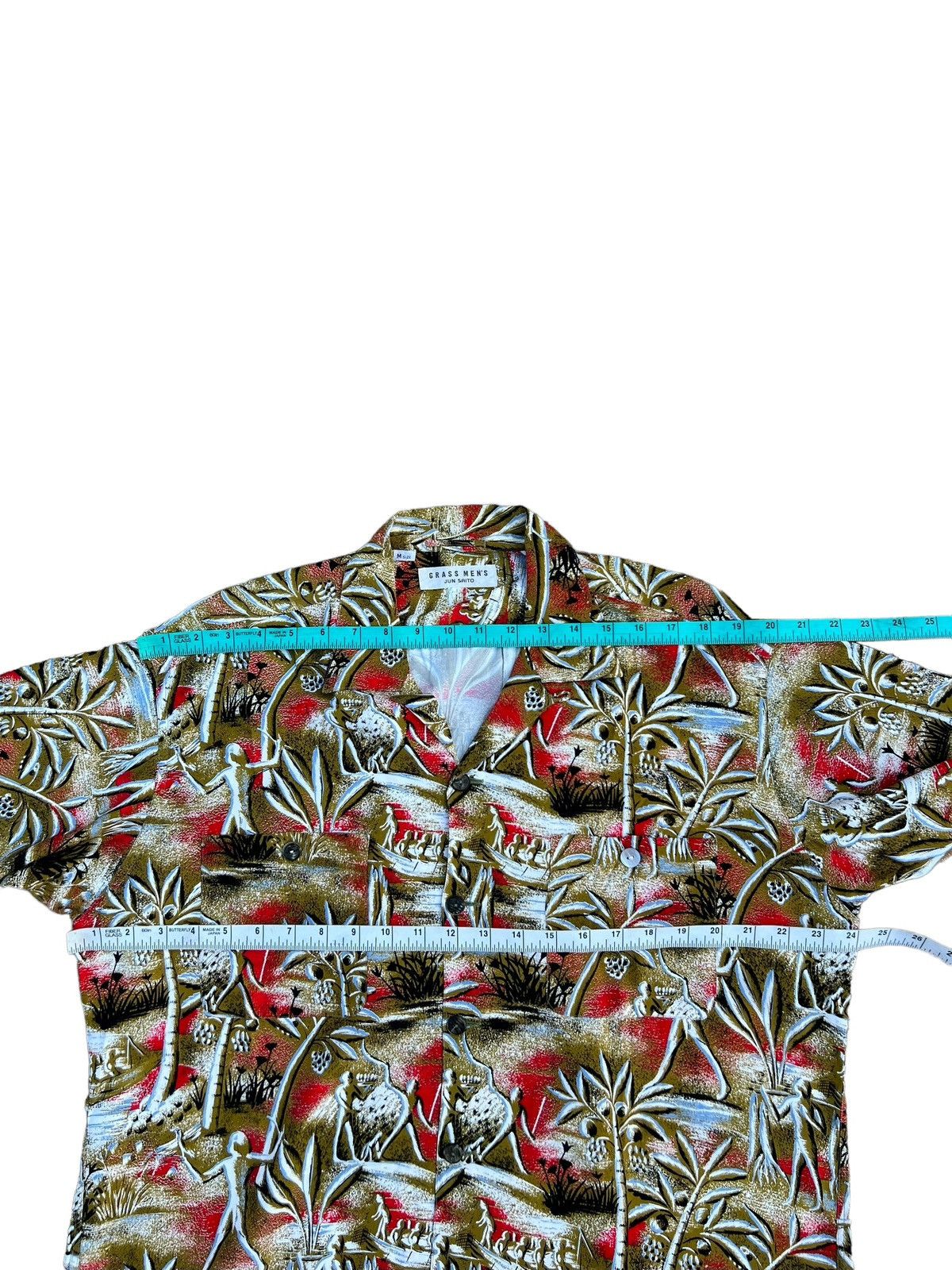 Other Jun Saito Grass Men’s Japan Abstract Print Rayon Hawaiian Size US M / EU 48-50 / 2 - 3 Thumbnail