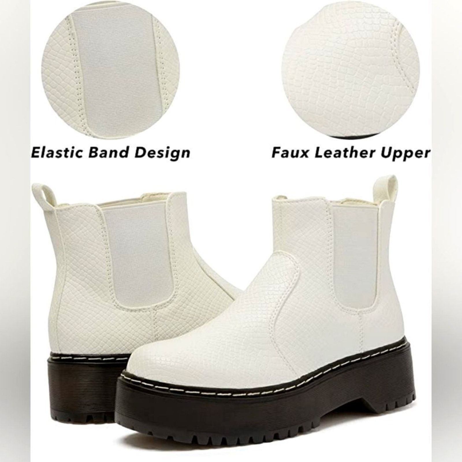 Other (80-4070) Katliu Women's Platform Ankle Boots Chelsea Sz 9 Size US 9 / IT 39 - 9 Thumbnail