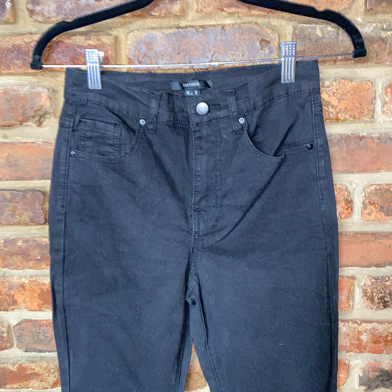 Forever 21 NWT Forever 21 Black Wash Denim High Rise Ankle Jeans 25 Size 25" / US 0 / IT 36 - 2 Thumbnail