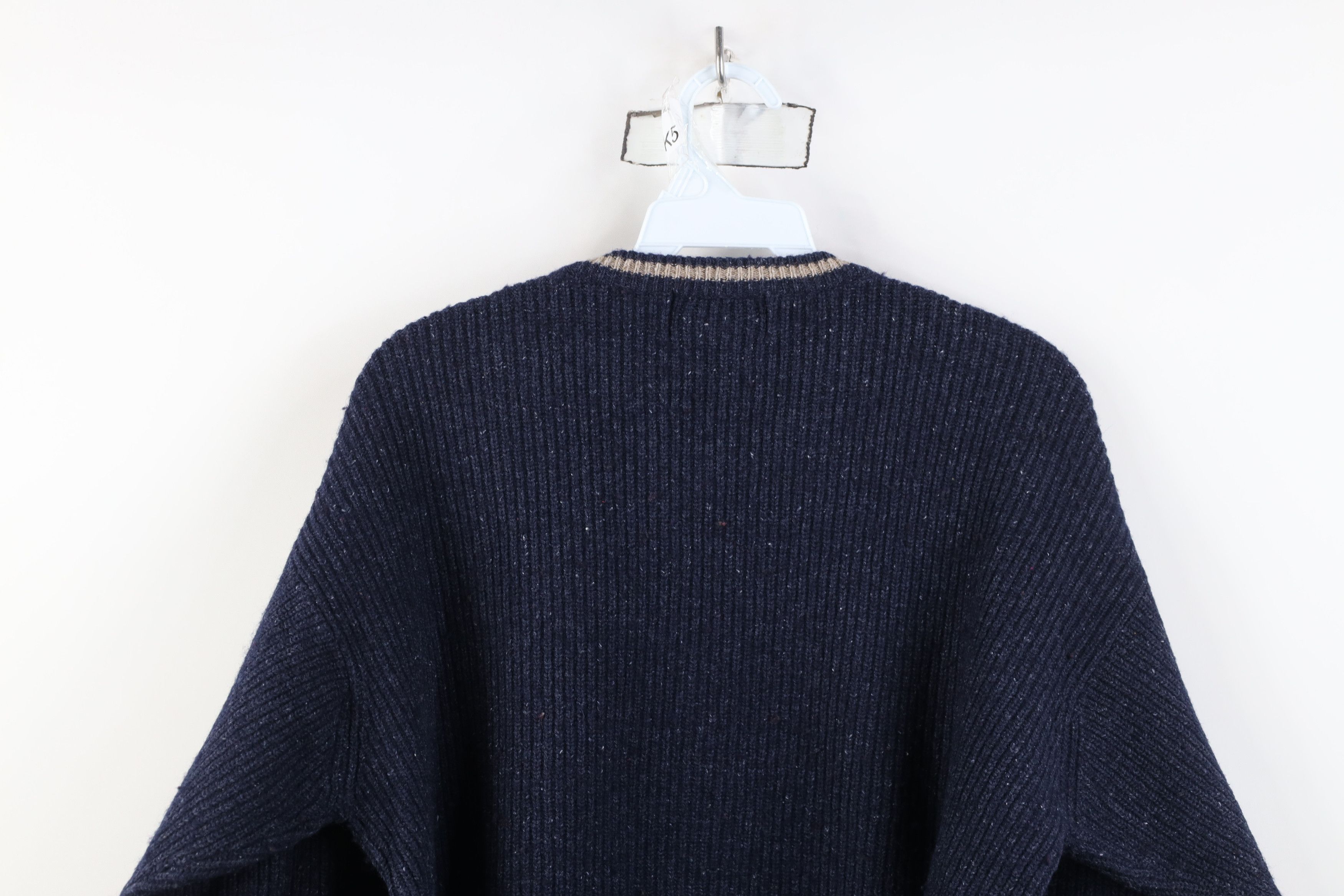 Eddie Bauer Vintage 90s Eddie Bauer Lambswool Ribbed Knit V-Neck Sweater Size US L / EU 52-54 / 3 - 8 Thumbnail