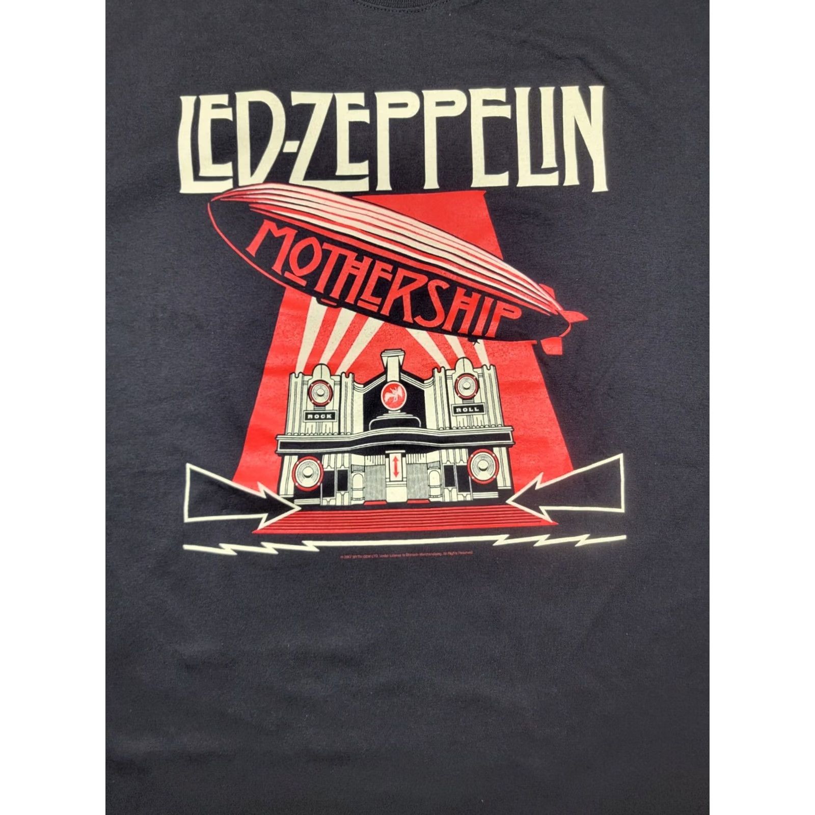Hanes Led Zeppelin Shirt Adult XL Hanes Graphic Mothership Black Crew Neck Short Sleeve T-Shirt Rock Band Mens Size US XL / EU 56 / 4 - 2 Thumbnail