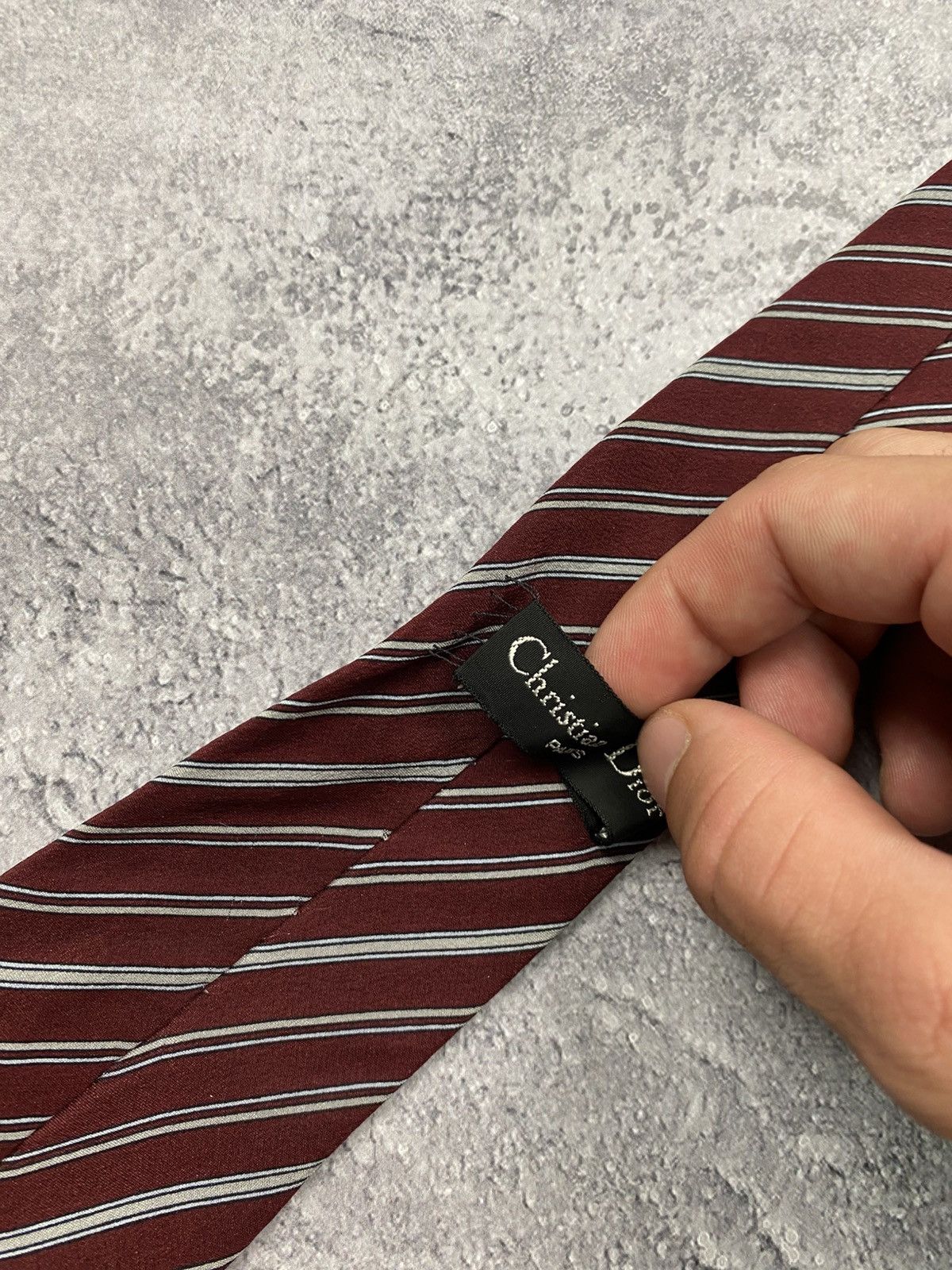 Christian Dior Monsieur Vintage Christian Dior Paris Striped Silk Tie Luxury France Size ONE SIZE - 9 Thumbnail