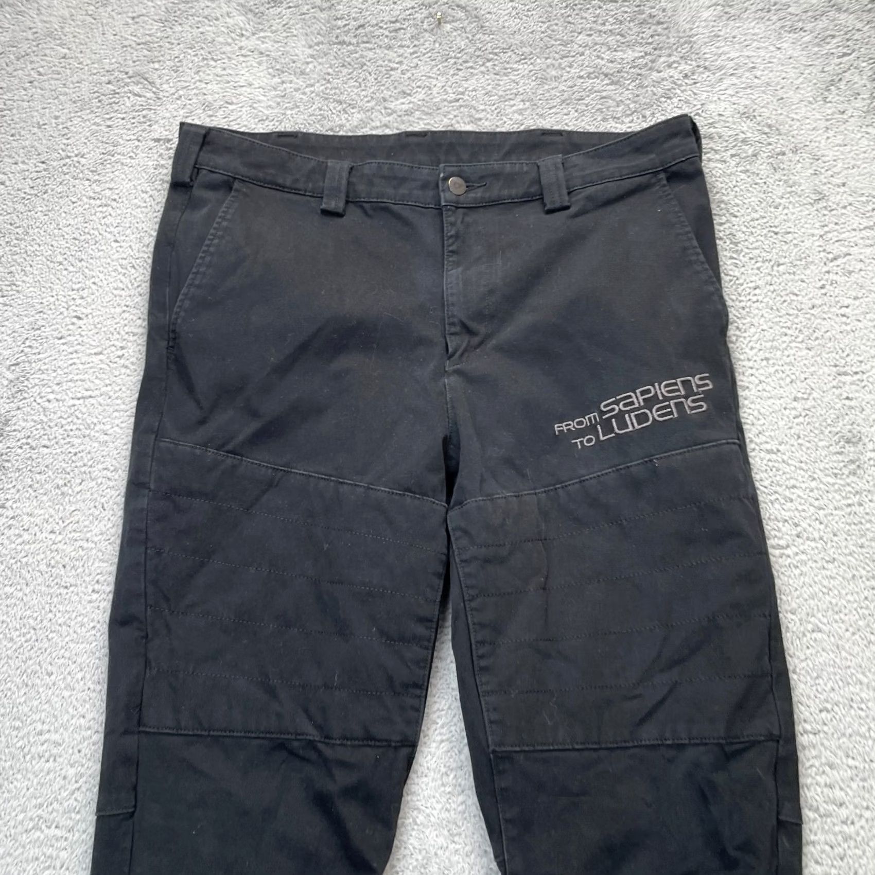 Vintage KOJIMA Pants Mens XL Black Cotton Stretch Ankle Zip GU Casual Workwear 36 in Waist Size US 36 / EU 52 - 2 Thumbnail
