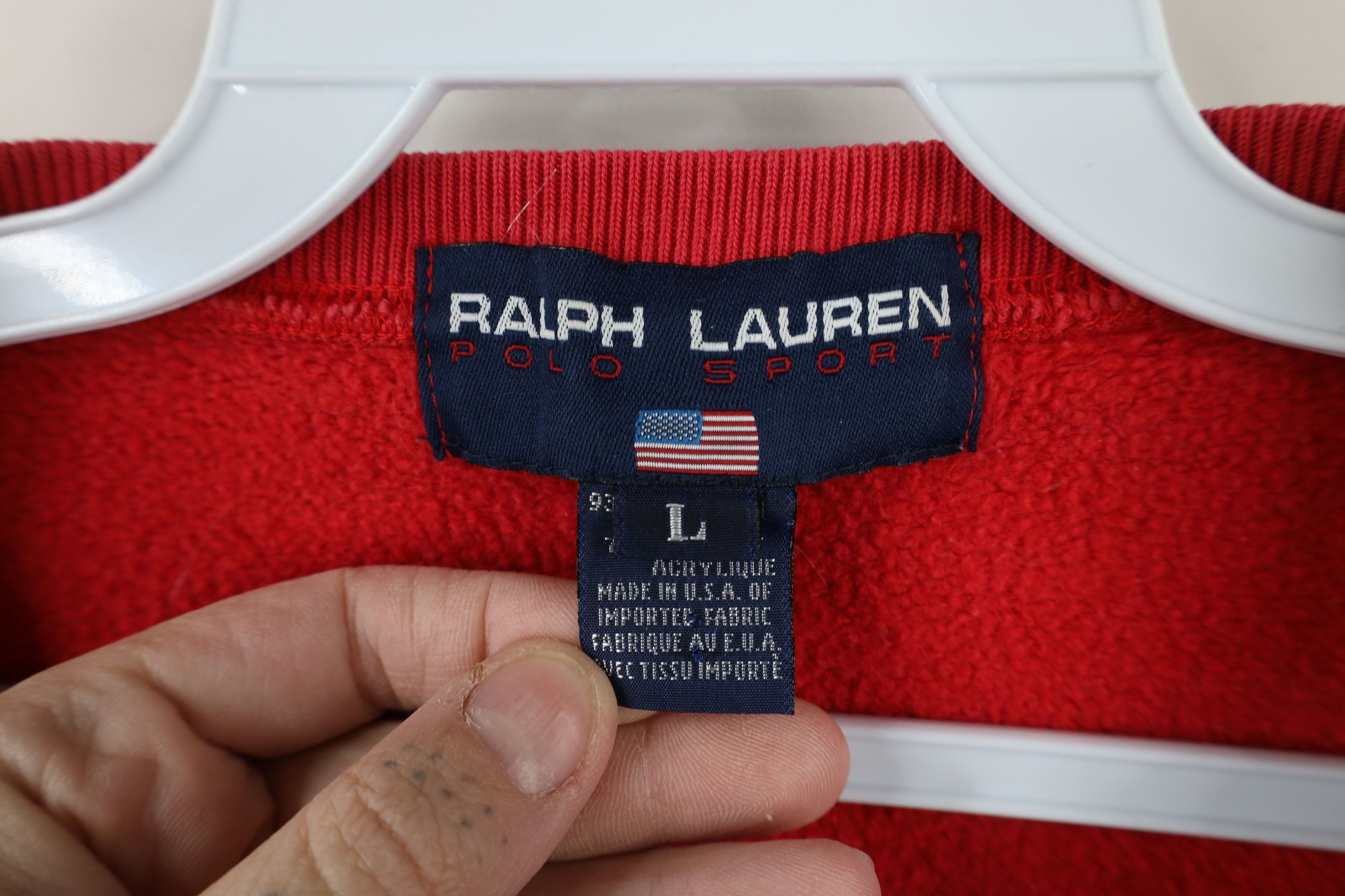Ralph Lauren × Vintage Vintage 90s Polo Sport Ralph Lauren Crewneck Sweatshirt USA Size US L / EU 52-54 / 3 - 9 Thumbnail