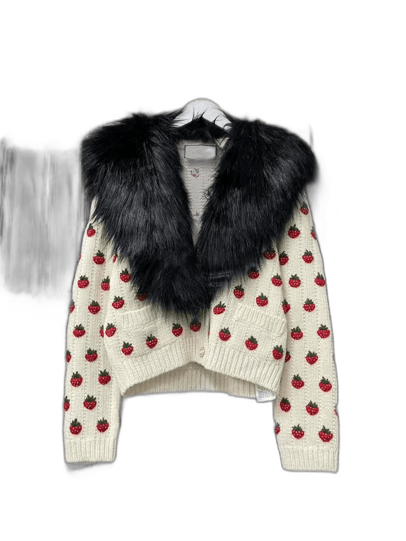 Gucci Gucci Wool Cardigan with Detachable Fur Collar Size US L / EU 52-54 / 3 - 1 Thumbnail