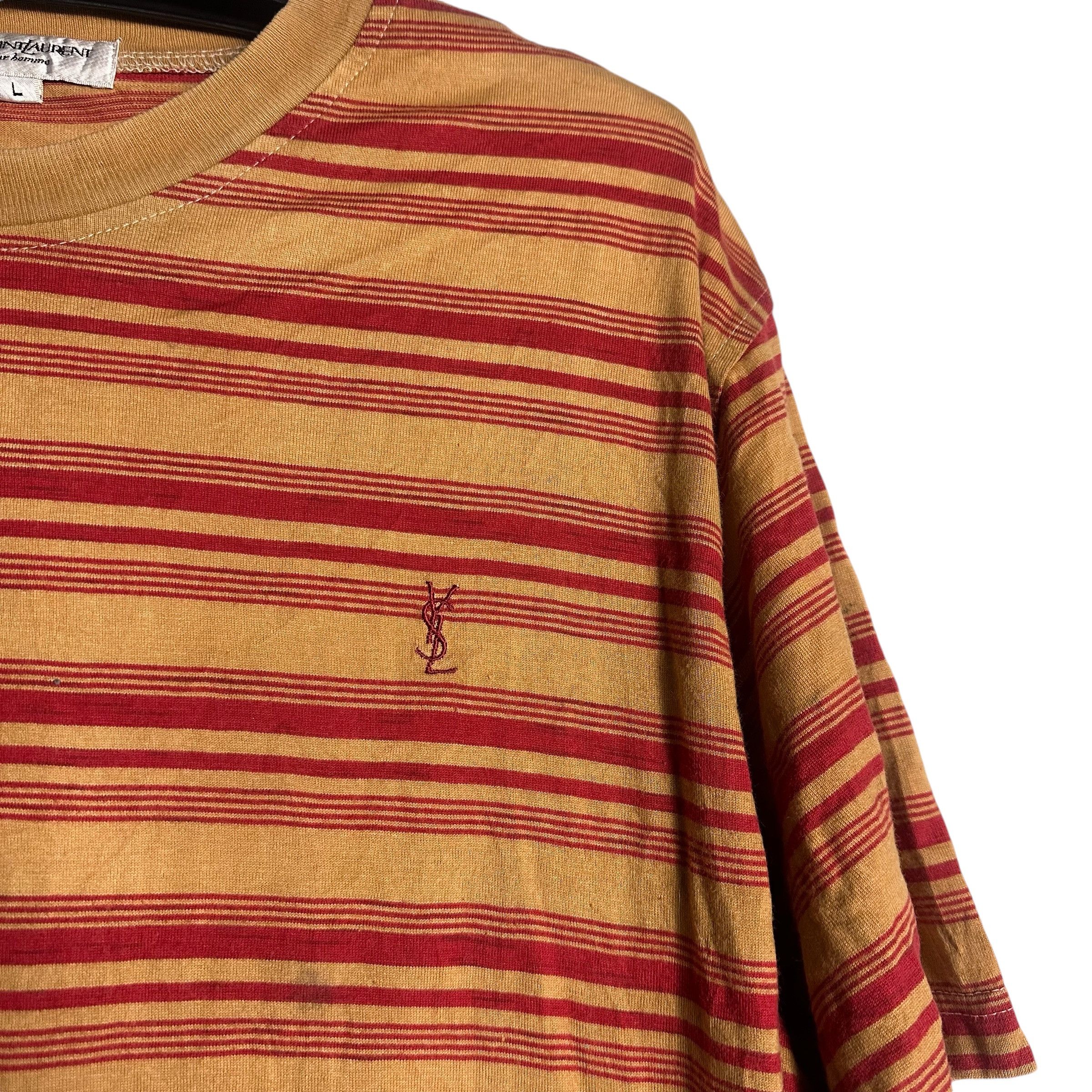 Yves Saint Laurent 🔥RARE🔥Vintage YSL YvesSaintLaurent Striped T-shirt Size US L / EU 52-54 / 3 - 3 Thumbnail