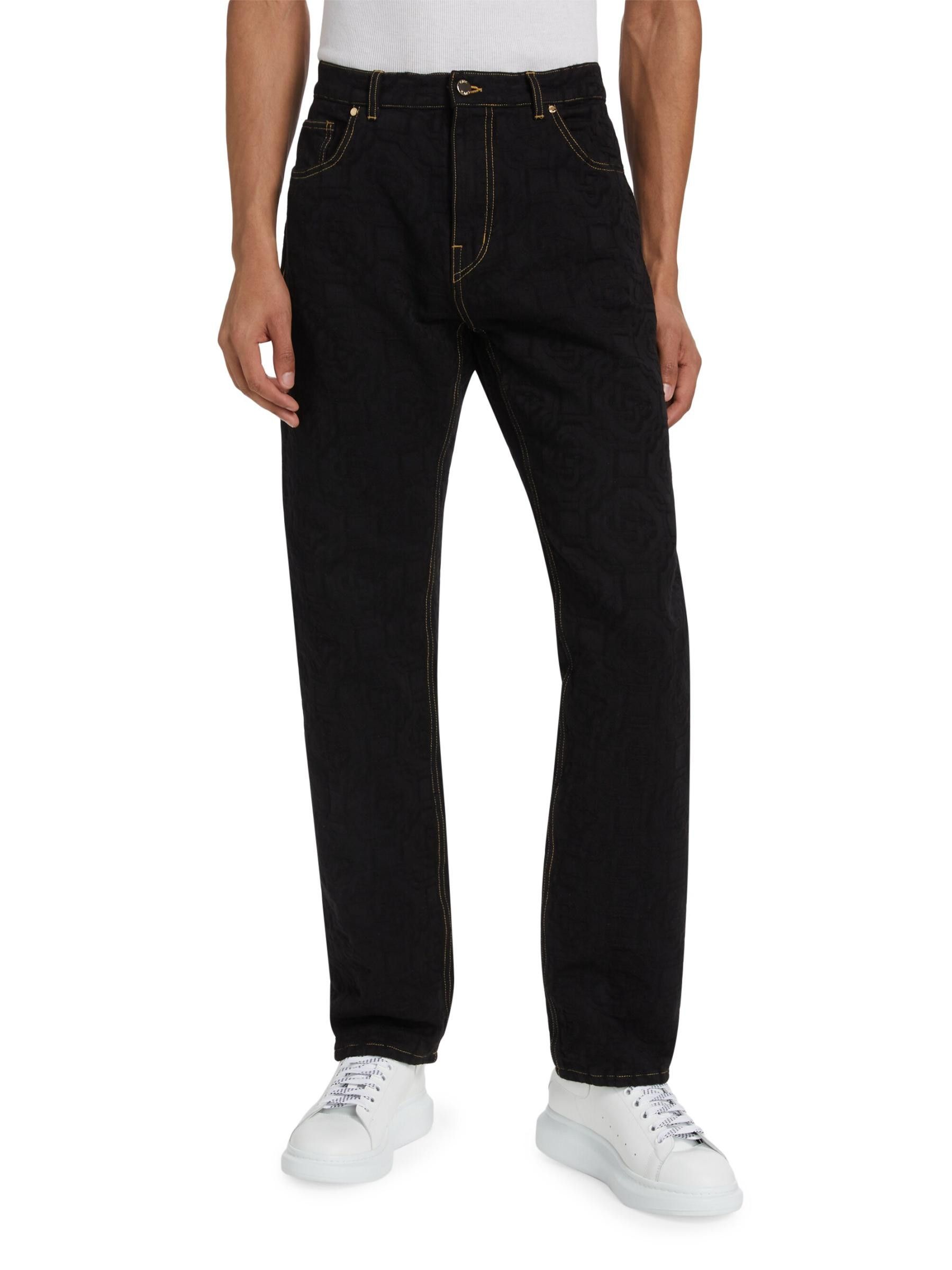 Casablanca os11x0725 Jacquard Logo Five-Pocket Jeans in Black Size US 32 / EU 48 - 2 Thumbnail