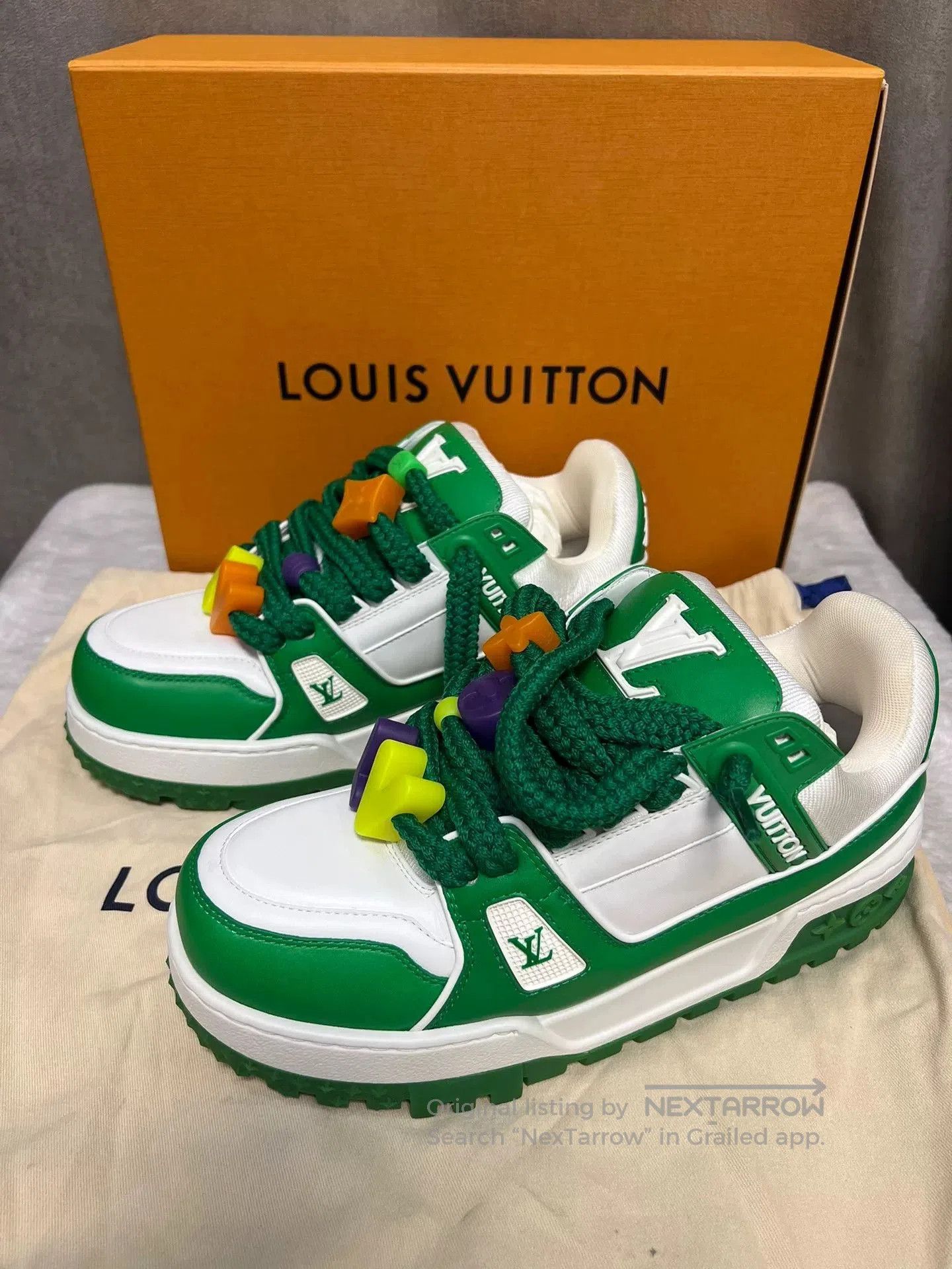 Louis Vuitton Louis Vuitton Trainer Max White Green. Size US 7.5 / EU 40-41 - 1 Thumbnail