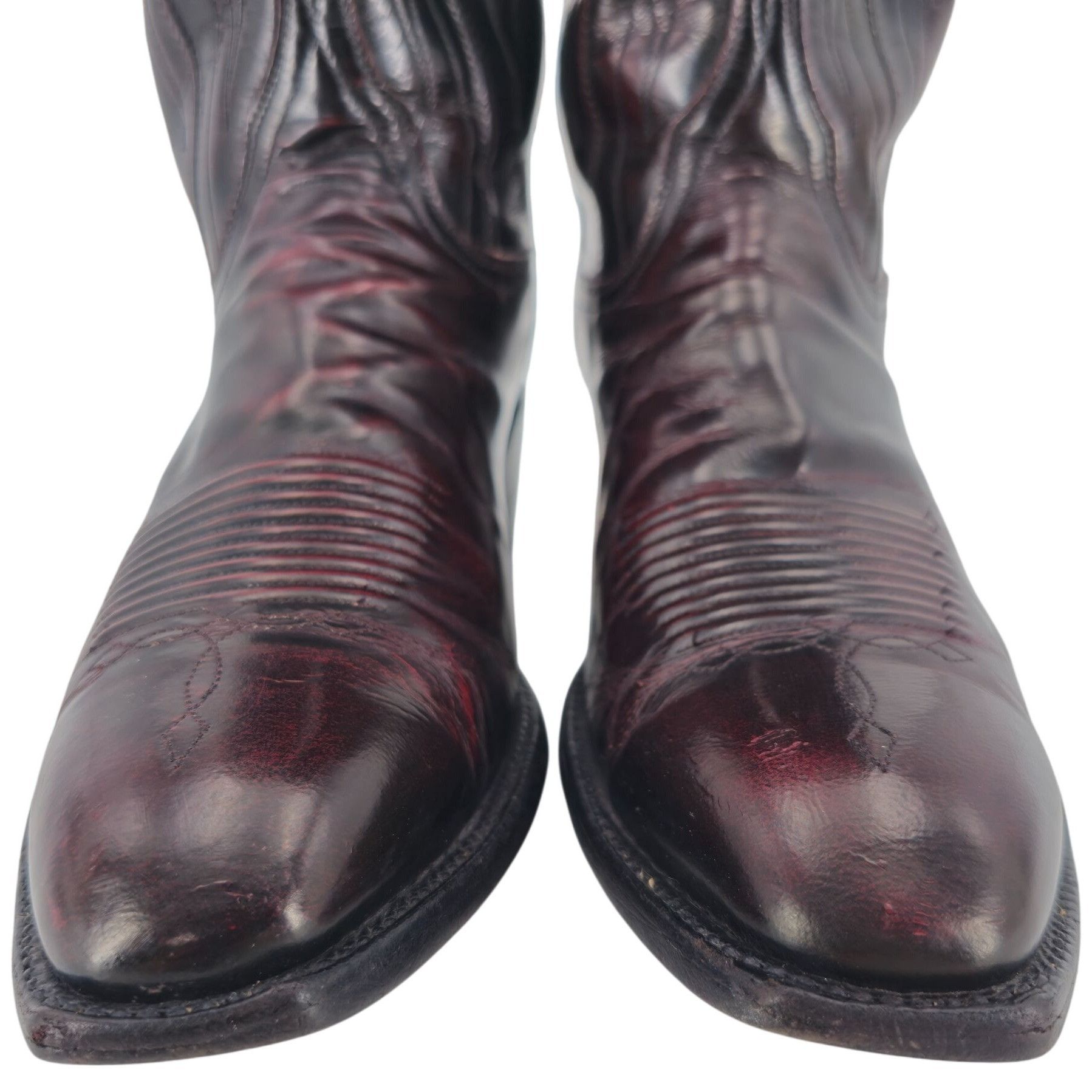 Lucchese Lucchese Classics Black Cherry Goat Leather Cowboy Boots Men Size US 10 / EU 43 - 11 Thumbnail