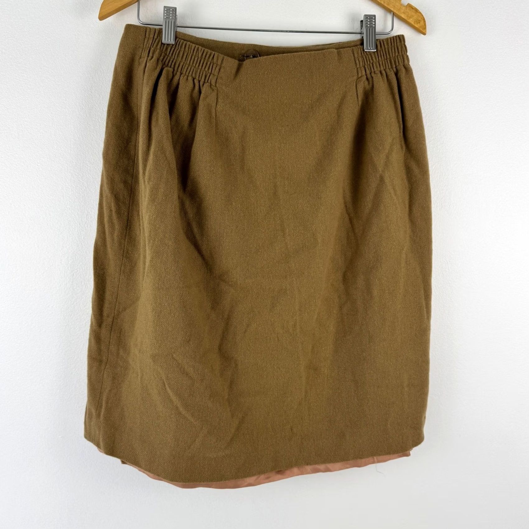 Vintage VINTAGE Jacque & KoKo Skirt Wool Blend Camel Brown 16W Made in USA 90s Size 38" / US 16 / IT 52 - 2 Thumbnail