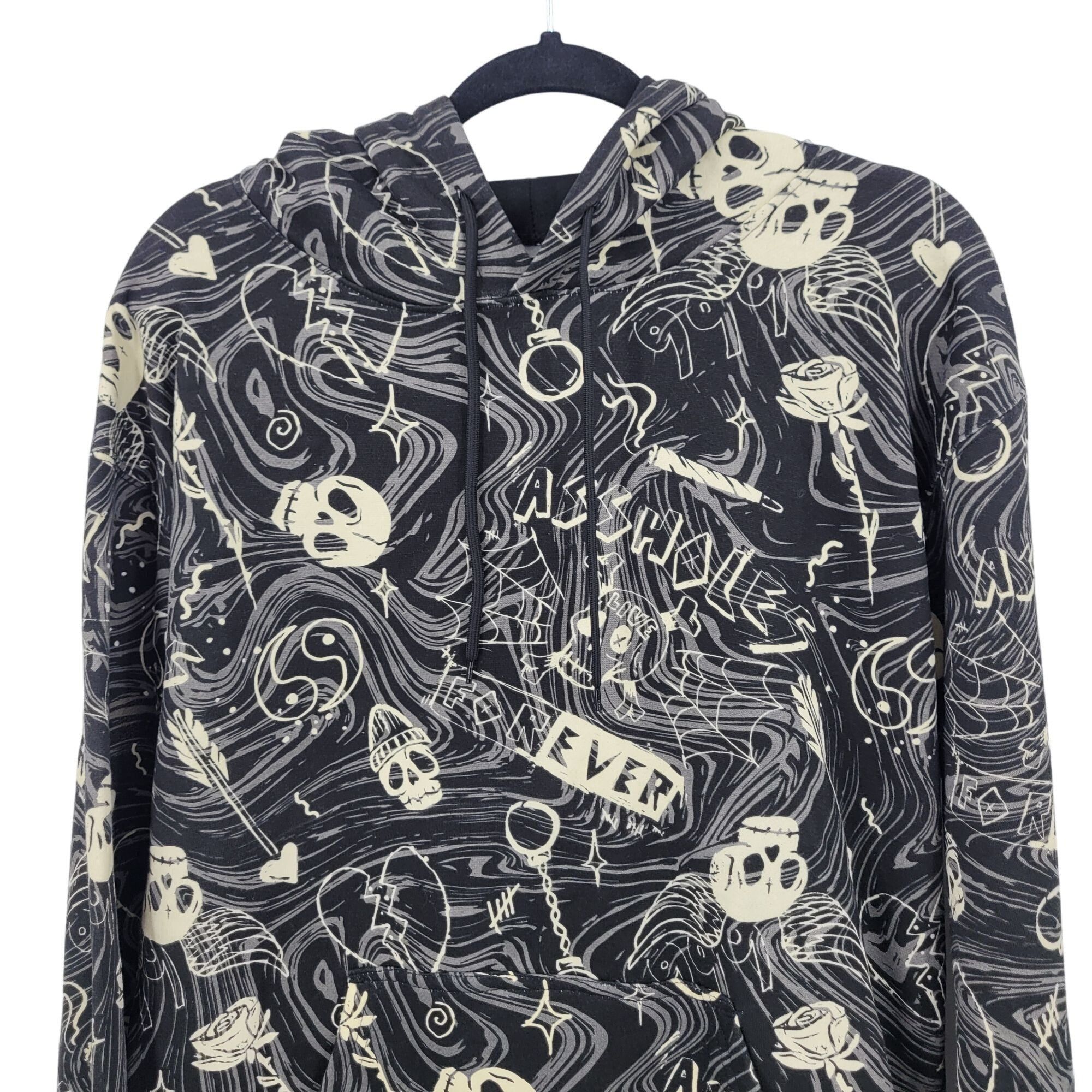 Other Y2K Unisex Black Graphic Hoodie Sz M Skull Skater Grunge Got Size US M / EU 48-50 / 2 - 7 Thumbnail