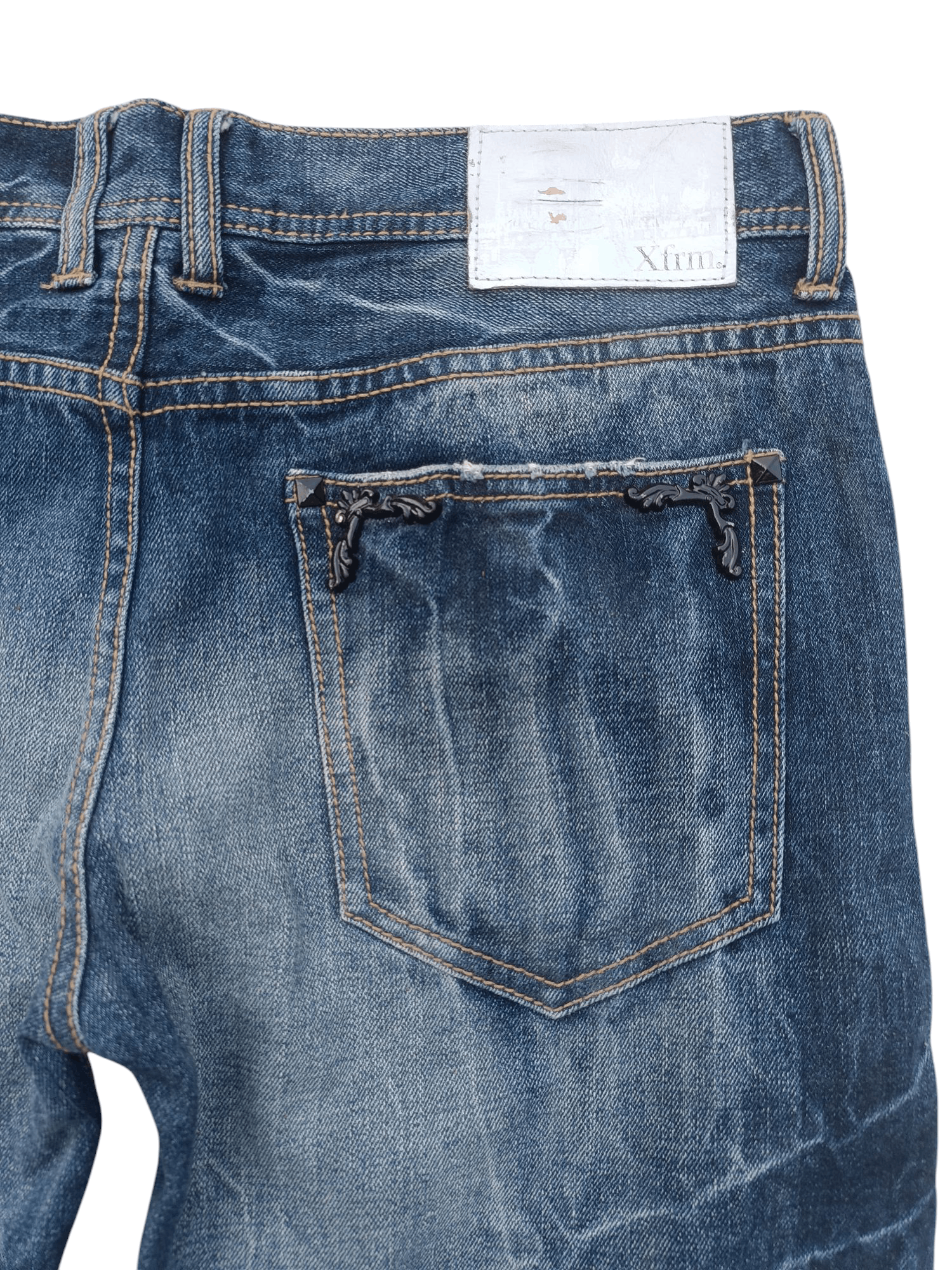 Japanese Brand × Seditionaries FIRE 🔥 Japanese Painted Faded Flare Stud Jeans 🔥 E065 Size US 34 / EU 50 - 11 Thumbnail