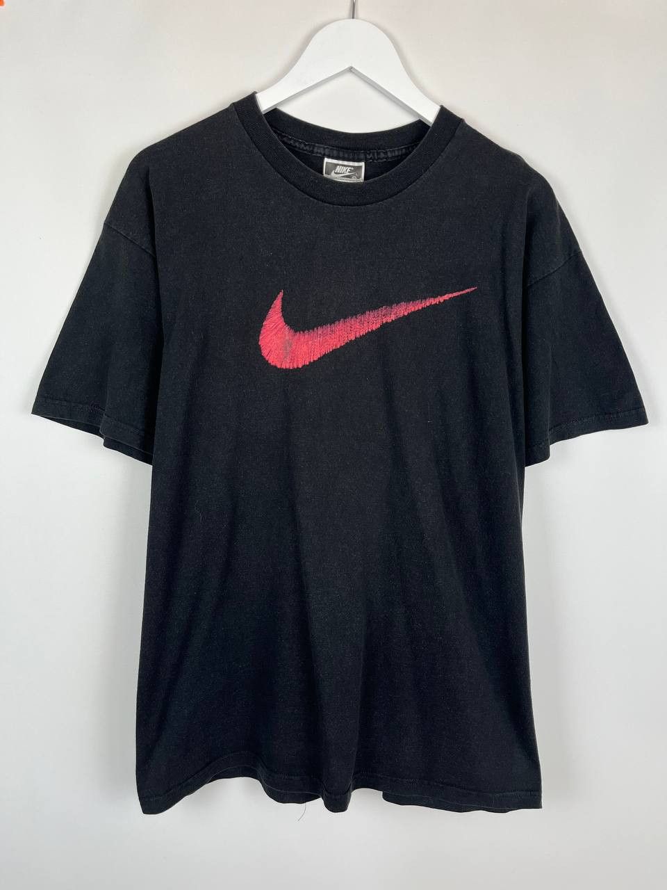 Nike Vintage 90s Nike Made in USA Black T-Shirt Big Swoosh Size L Size US L / EU 52-54 / 3 - 1 Thumbnail