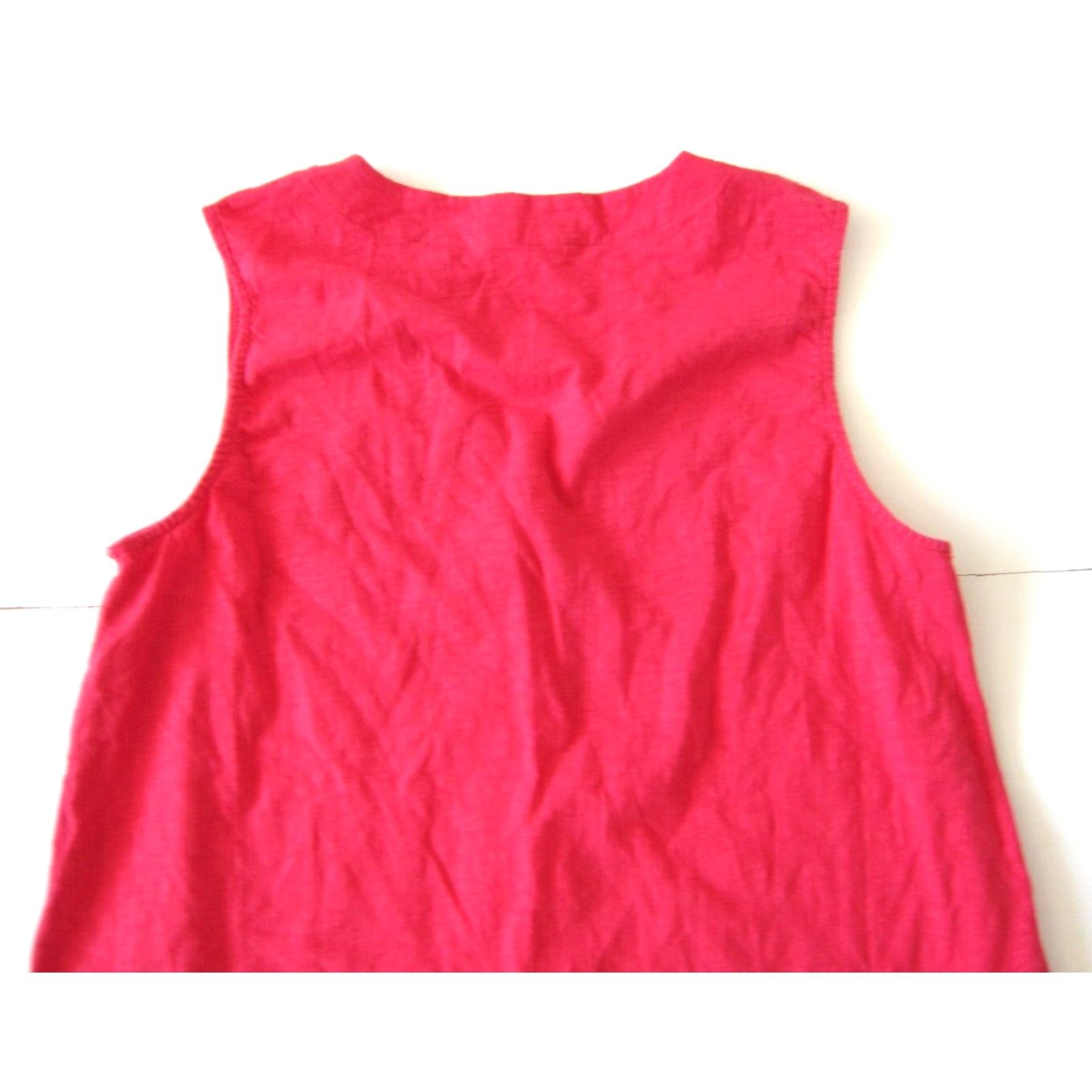 Soft Surroundings Soft Surroundings Blouse Women Medium Pink 100% Cotton Sleeveless Button Down V-Neck Size M / US 6-8 / IT 42-44 - 5 Thumbnail