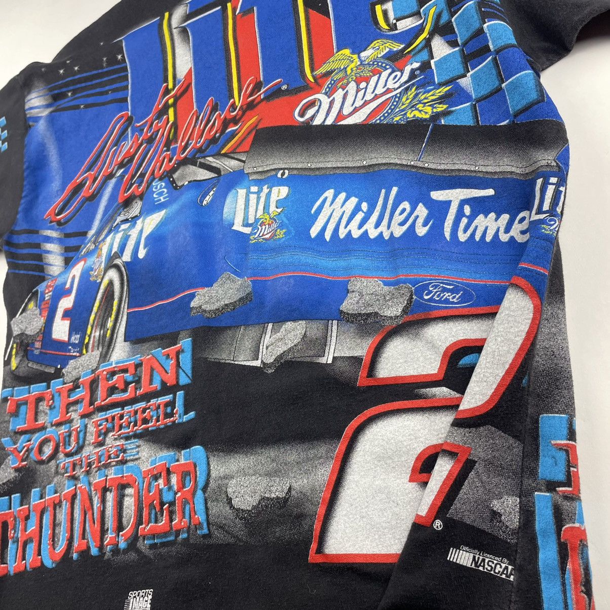 NASCAR × Vintage VTG 90s Rusty Wallace Miller Lite Beer NASCAR AOP shirt Size US M / EU 48-50 / 2 - 11 Thumbnail