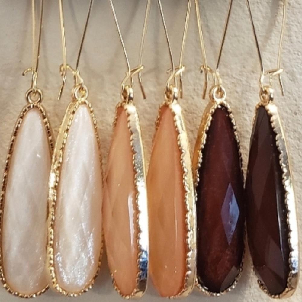 Designer Catherine Malandrino Drop Earring Set: Cream Peach Burgundy Size ONE SIZE - 2 Thumbnail