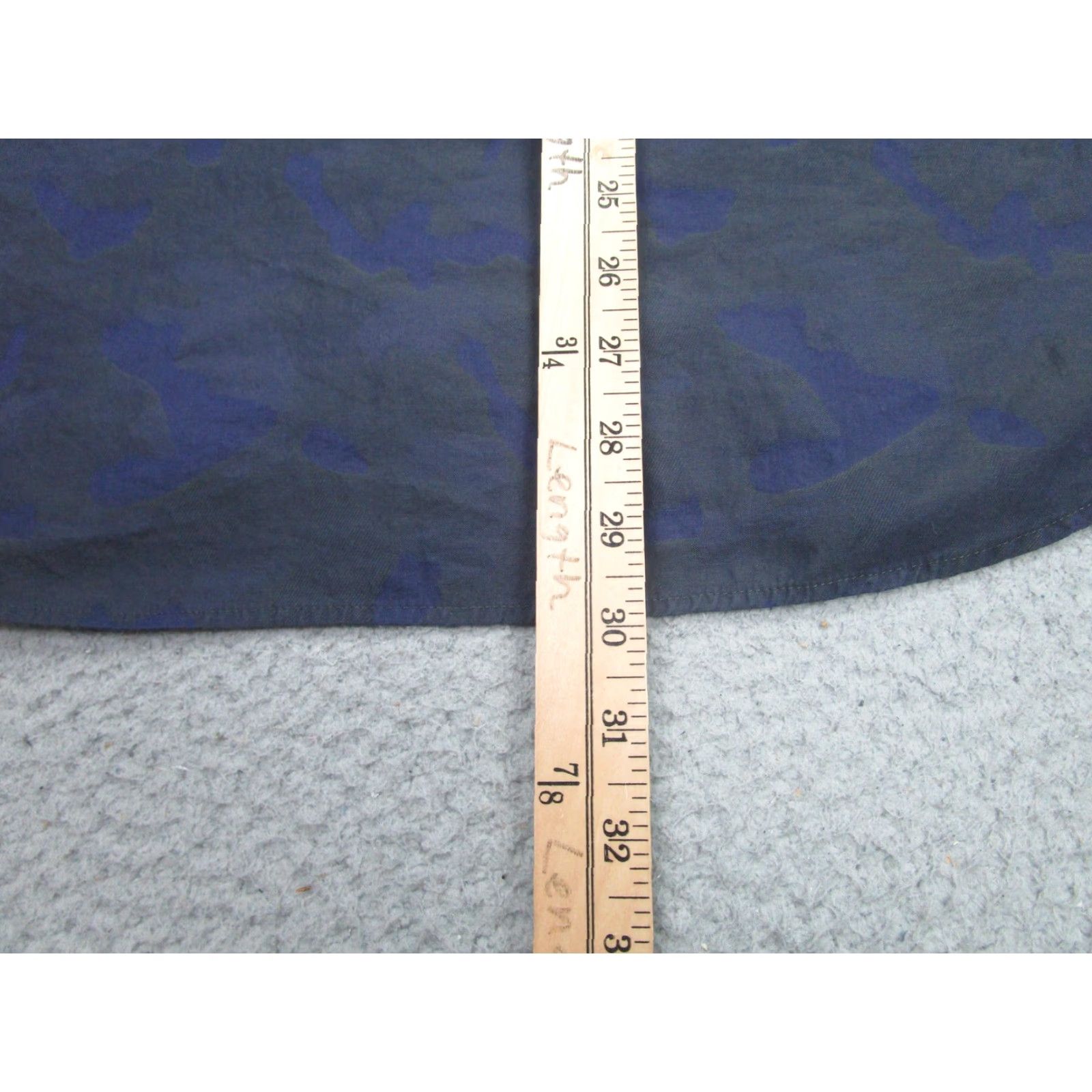 Jared Lang Jared Lang Men's Dress Shirt Large Blue Camouflage Long Sleeve Button-Up Business Casual Size 42R - 7 Thumbnail