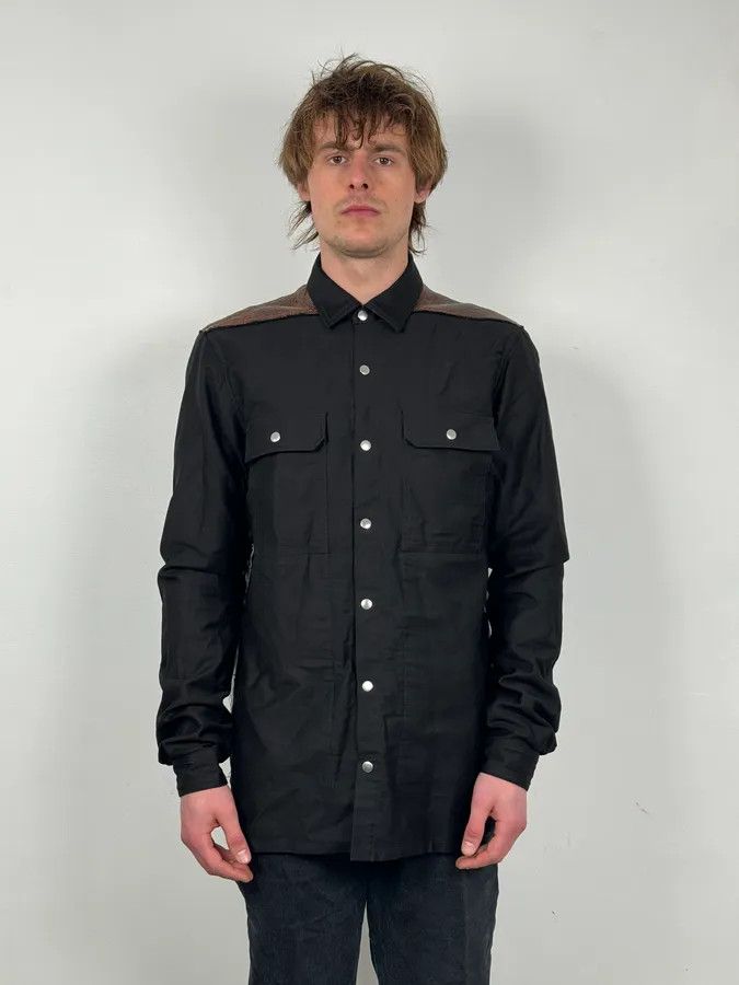 Rick Owens AW2019 Rick Owens Black Leather Back Panel Over Shirt Jacket Size US M / EU 48-50 / 2 - 2 Thumbnail