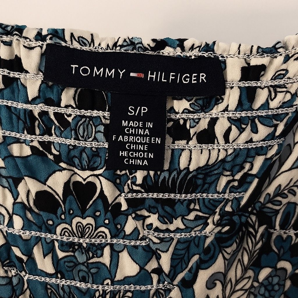 Tommy Hilfiger Tommy Hilfiger Blue White Floral Tank Top Women’s Small 100% Size S / US 4 / IT 40 - 4 Thumbnail