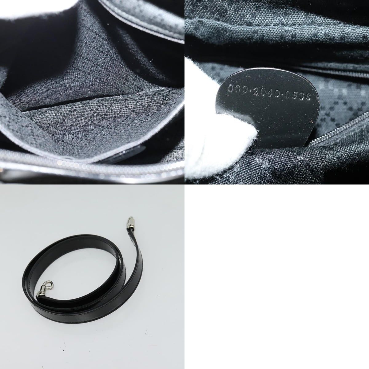 Gucci GUCCI Bamboo Hand Bag Nylon Black Silver 000 2040 000 2040 Size ONE SIZE - 12 Thumbnail
