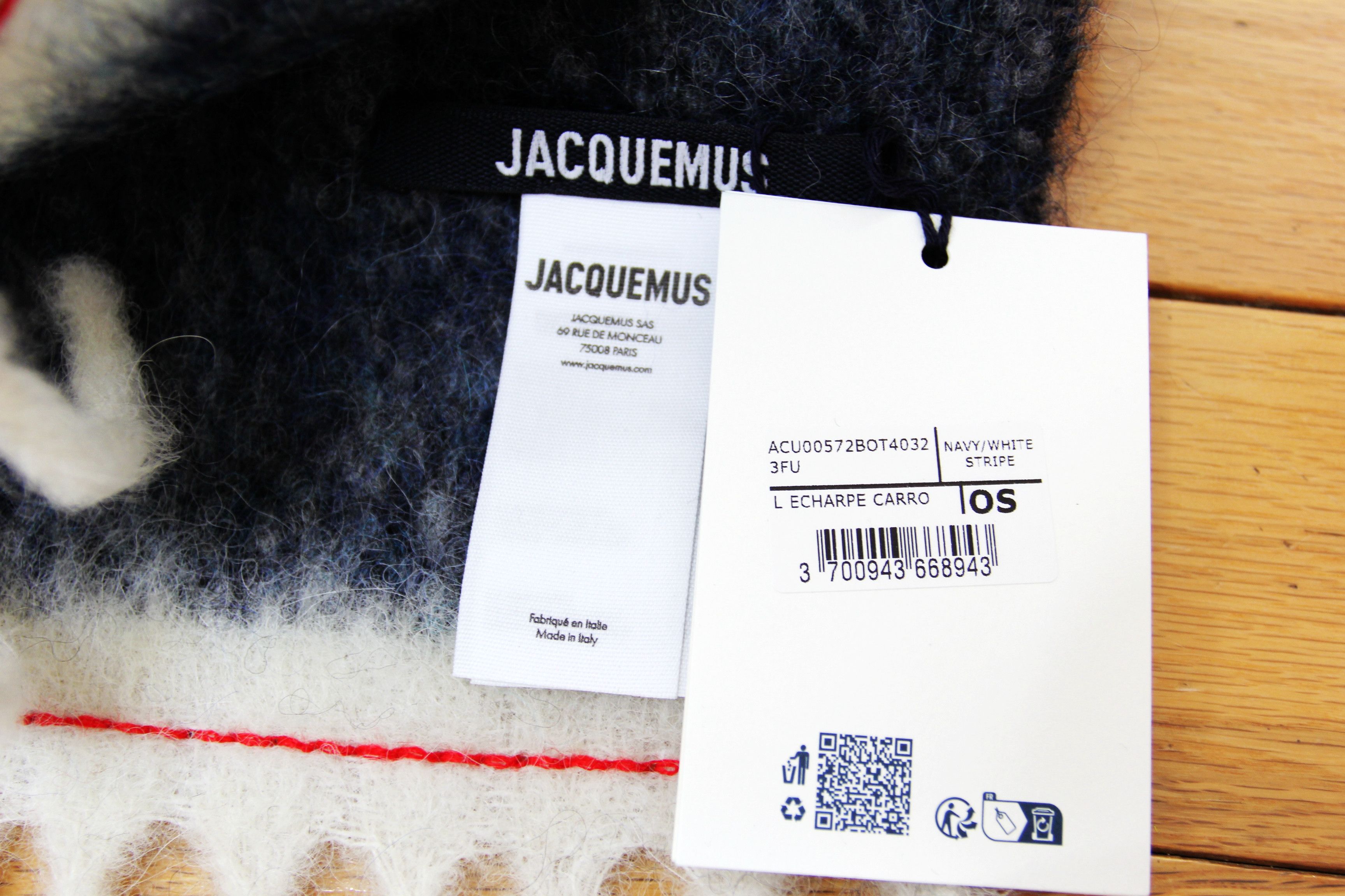 Jacquemus BNWT AW25 JACQUEMUS L ECHARPE CARRO BRUSHED SCARVES NAVY Size ONE SIZE - 4 Thumbnail