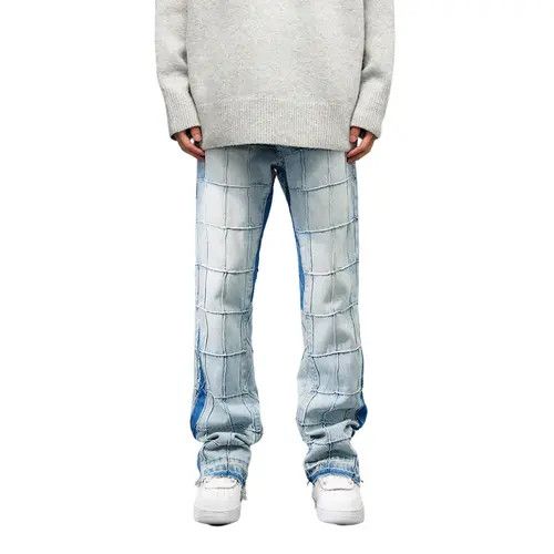Jean Flannel Blue Stacked Denim Jeans Size US 32 / EU 48 - 3 Thumbnail