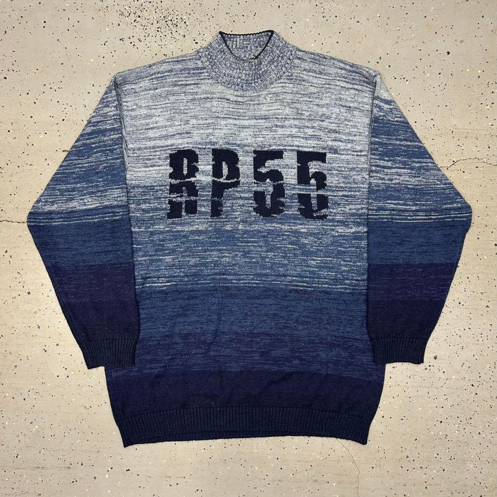 Other Vtg/y2k navy blue and white striped vintage sweater Size US XXL / EU 58 / 5 - 1 Thumbnail