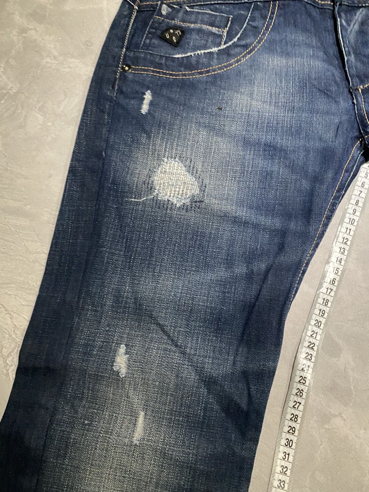 Japanese Brand RARE Destroyed Number Nine Slim Jean / Cosmic Indigo Size US 31 - 4 Thumbnail