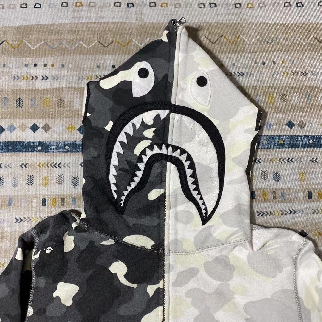 Bape City Half Shark online Full Zip Hoodie Whi