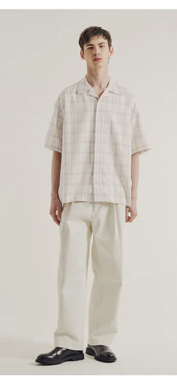 Beams Plus BESLOW Open Collar Check Half Sleeve Shirt Beige Check Size US L / EU 52-54 / 3 - 12 Thumbnail