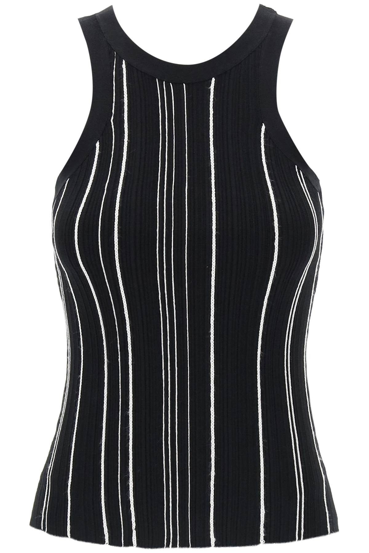 image of Toteme Ribbed Knit Tank Top With Spaghetti in Black, Women's (Size XS)