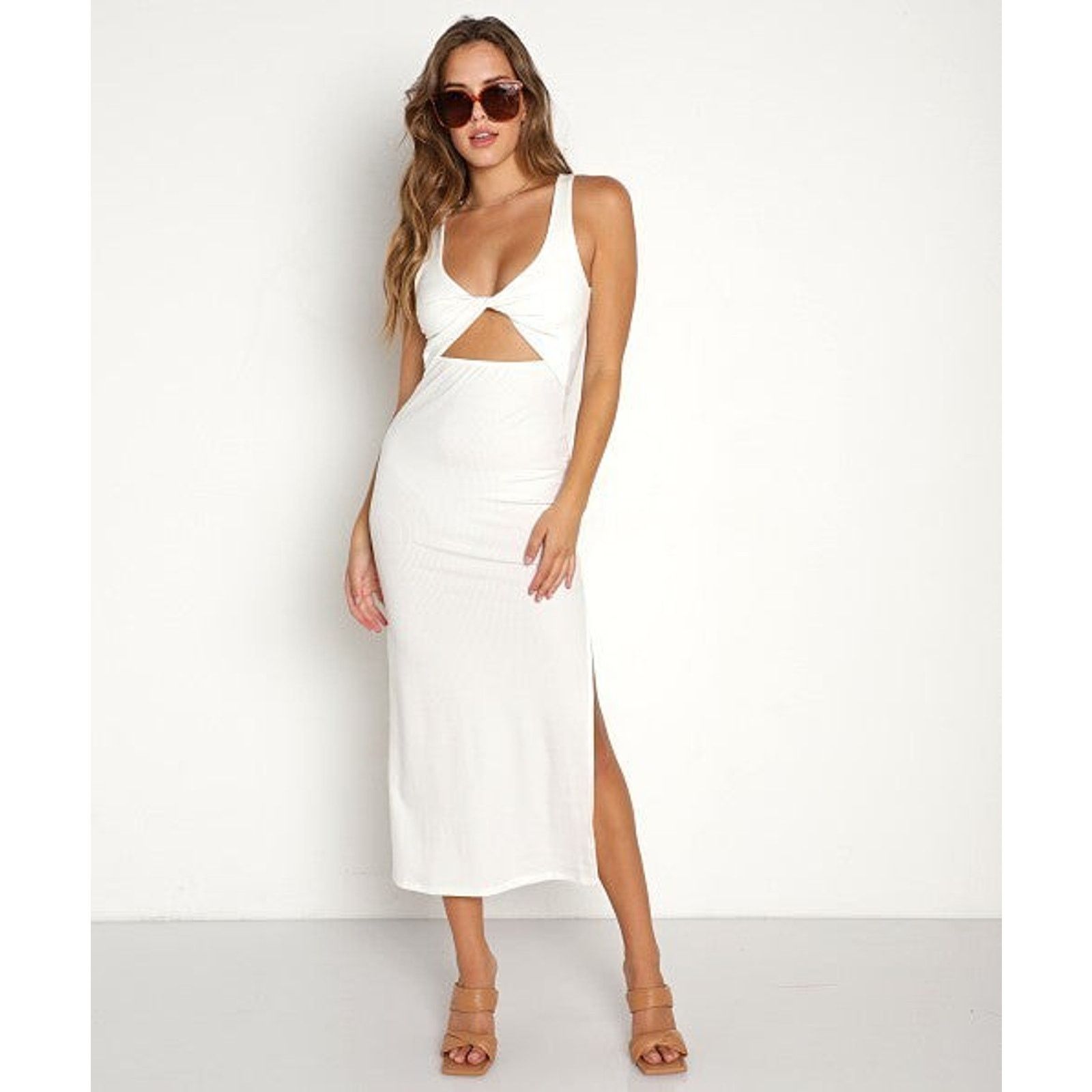 Other L SPACE Nico Ribbed Dress With Twist Front And Slit Side Size M / US 6-8 / IT 42-44 - 5 Thumbnail