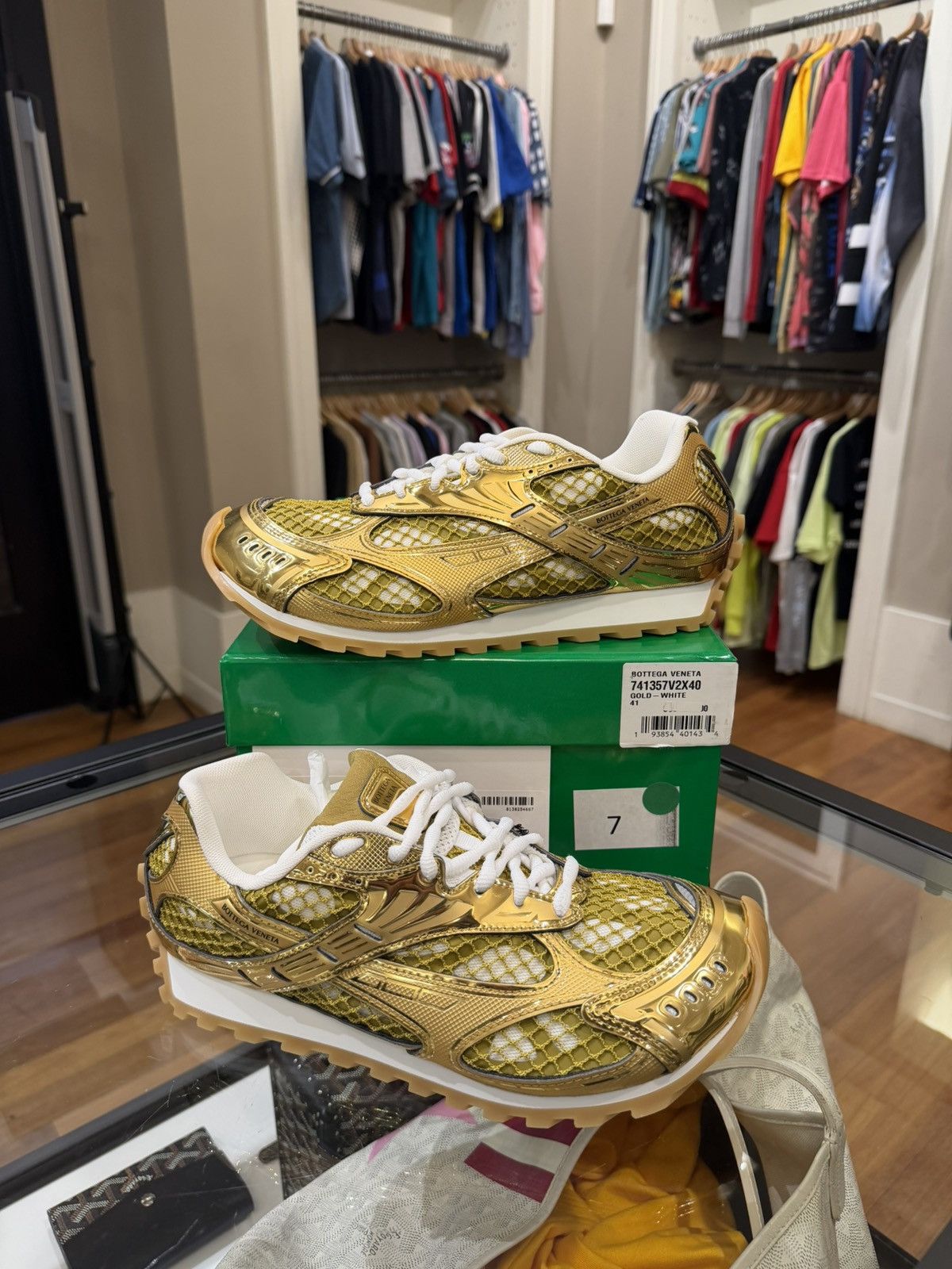 Bottega Veneta Bottega Veneta Orbit Sneaker - Gold/White Size US 8 / EU 41 - 1 Thumbnail