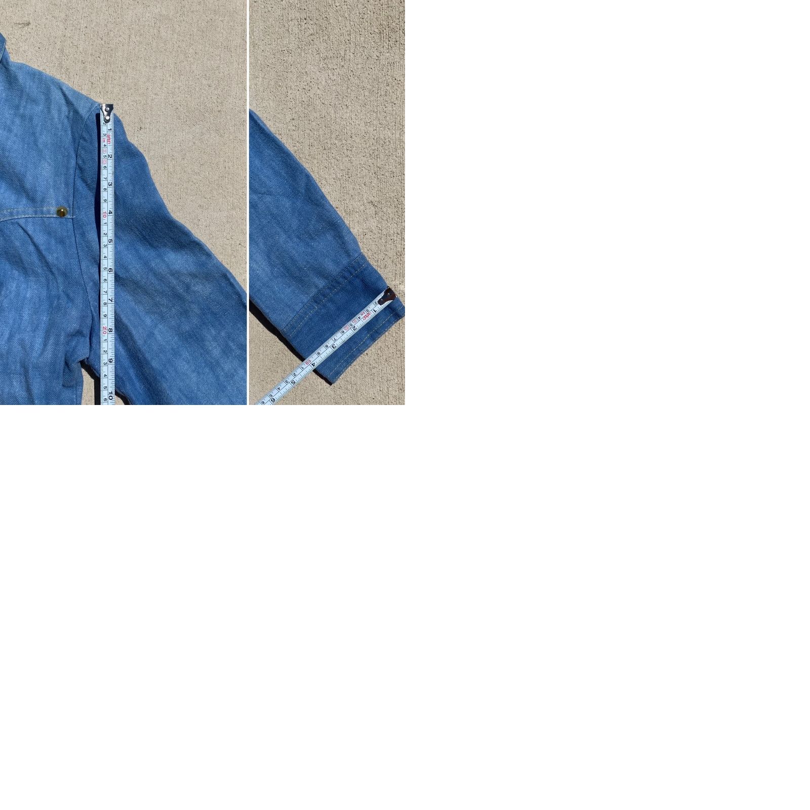 Vintage VINTAGE Denim Jacket Jeans Shirt 80s 70s Style Gold Accents Collared Western Cowgirl Hippie Chic Denim Coat Women M Blue Size M / US 6-8 / IT 42-44 - 9 Thumbnail
