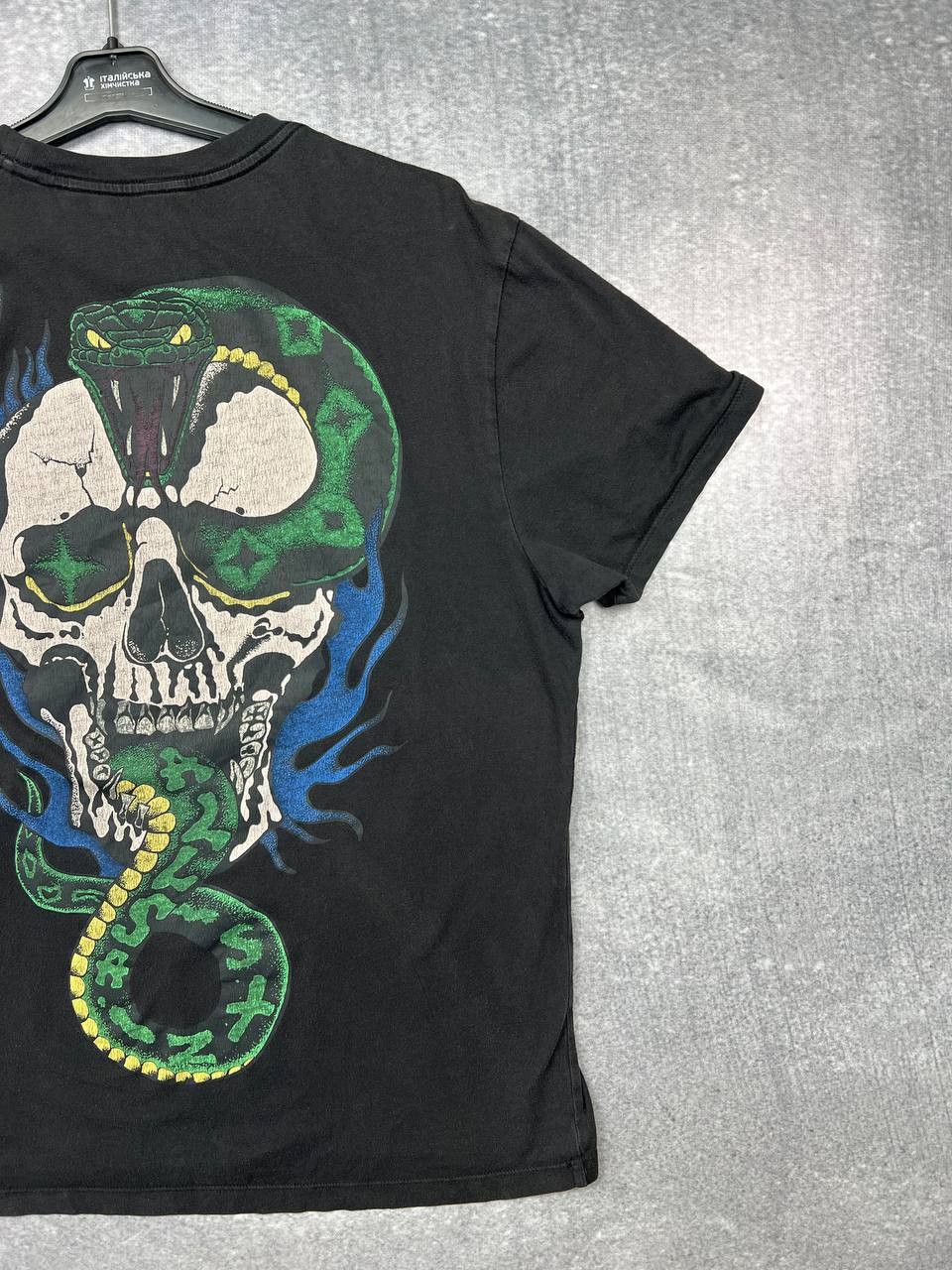 Allsaints × Japanese Brand AllSaints Adder t-shirt in washed black with back print Size US S / EU 44-46 / 1 - 8 Thumbnail